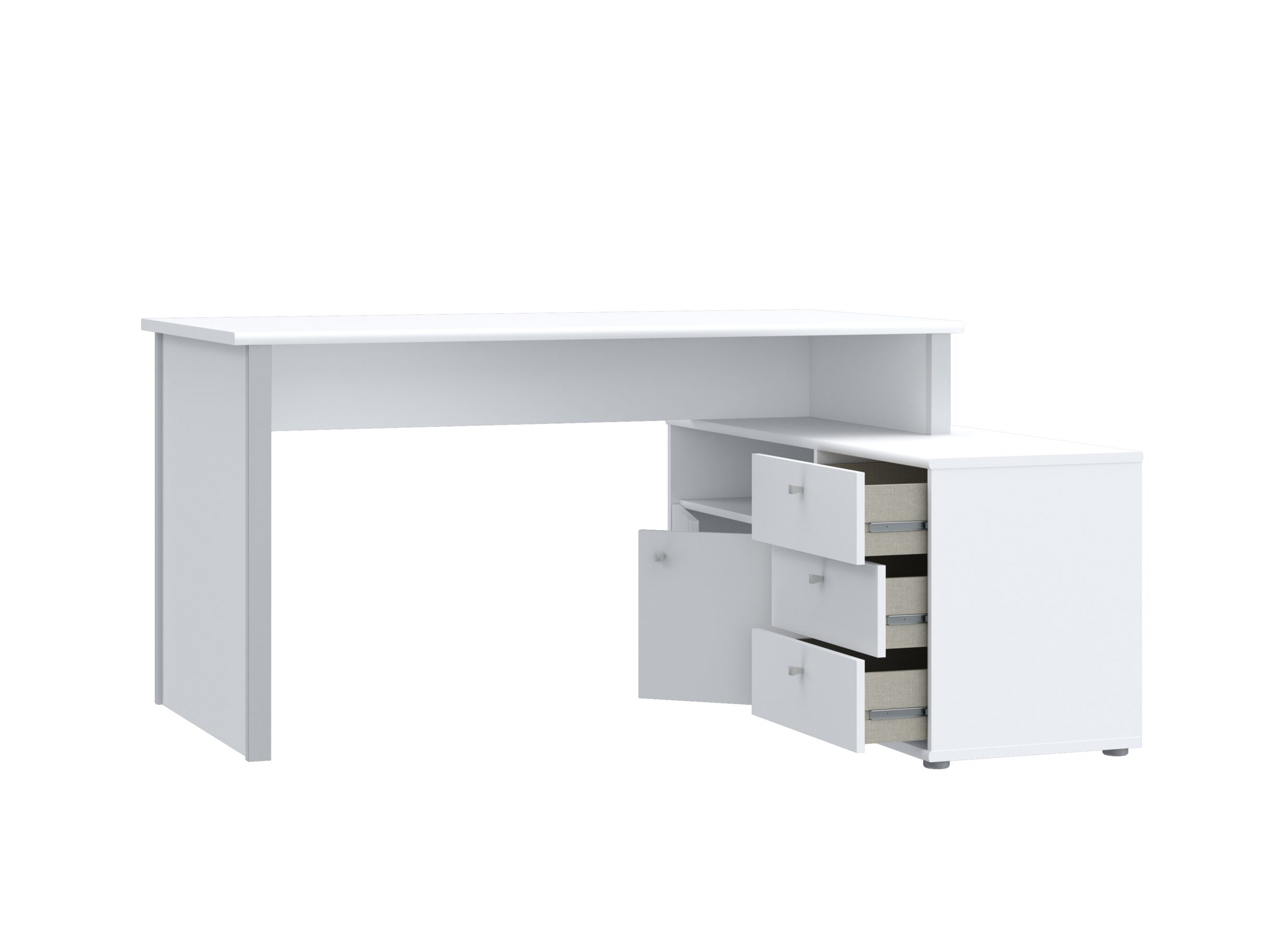 Disposition - Bureau d'angle Topic 151x121x75cm - décor - blanc