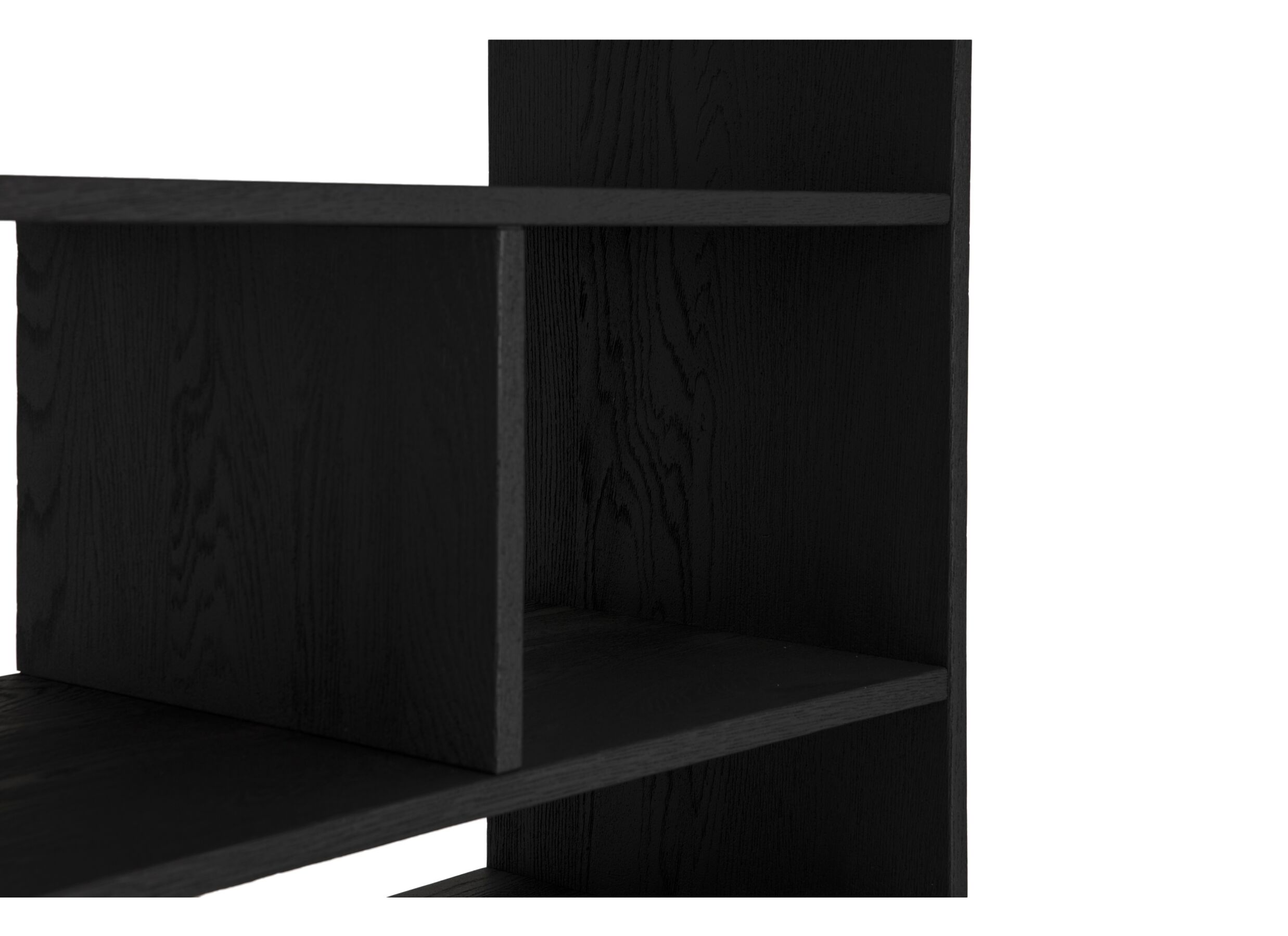 Étagère Mauri 120x40x210cm - chêne massif - noir