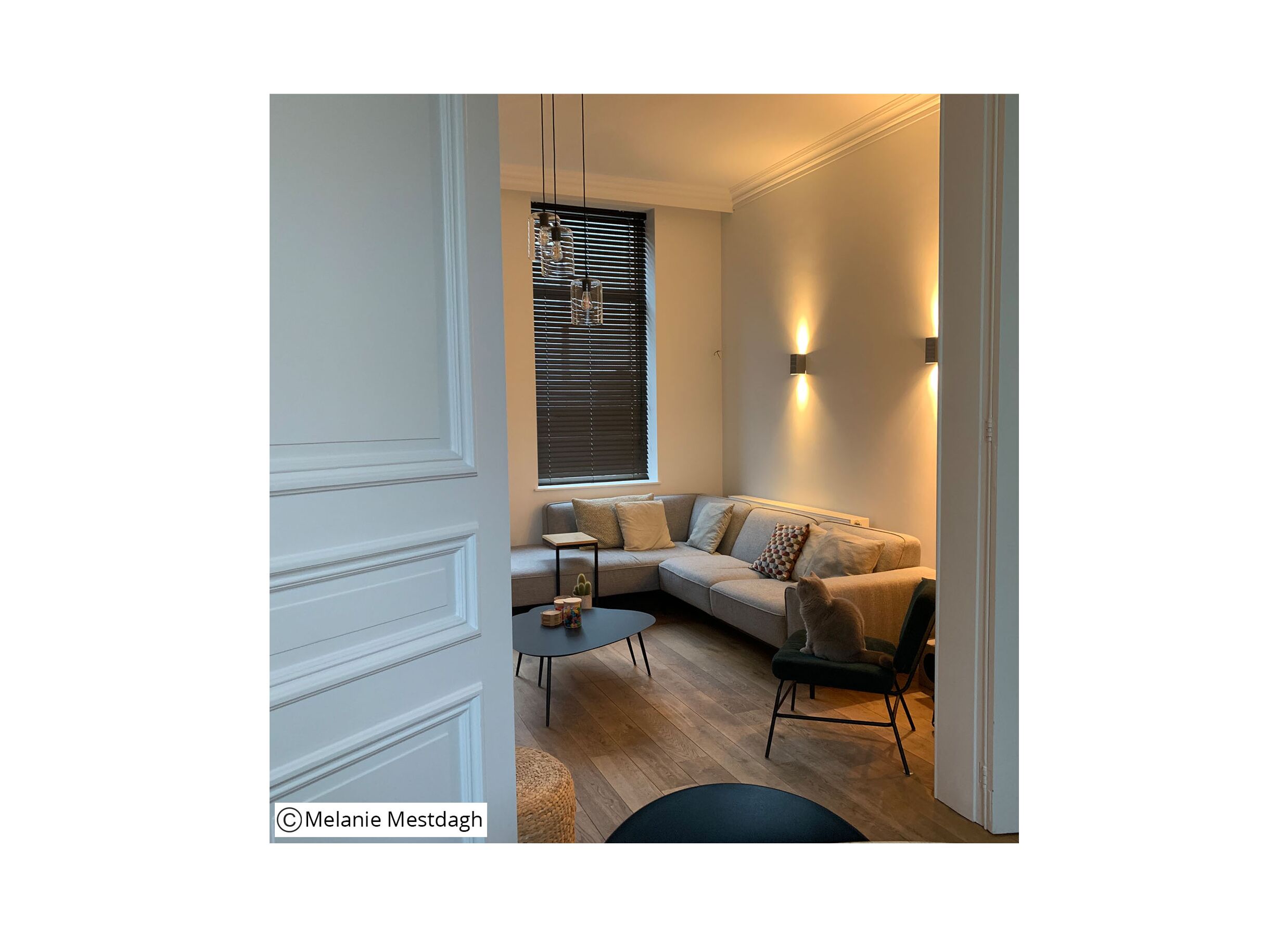 Canapé d'angle Eston 284x219cm - tissu - gris clair
