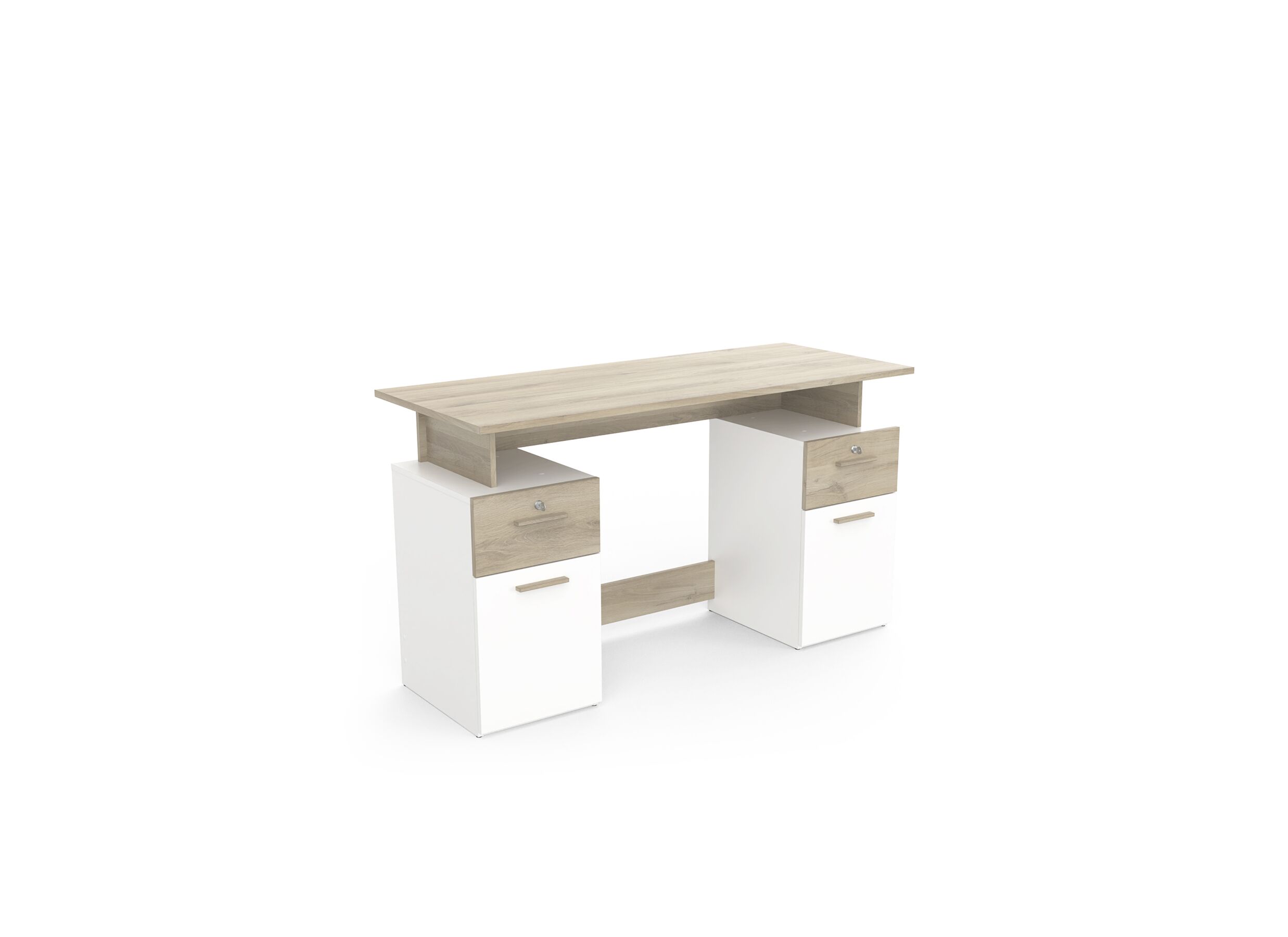 Bureau Platon 135x55x76cm - decor - kronberg eik & wit