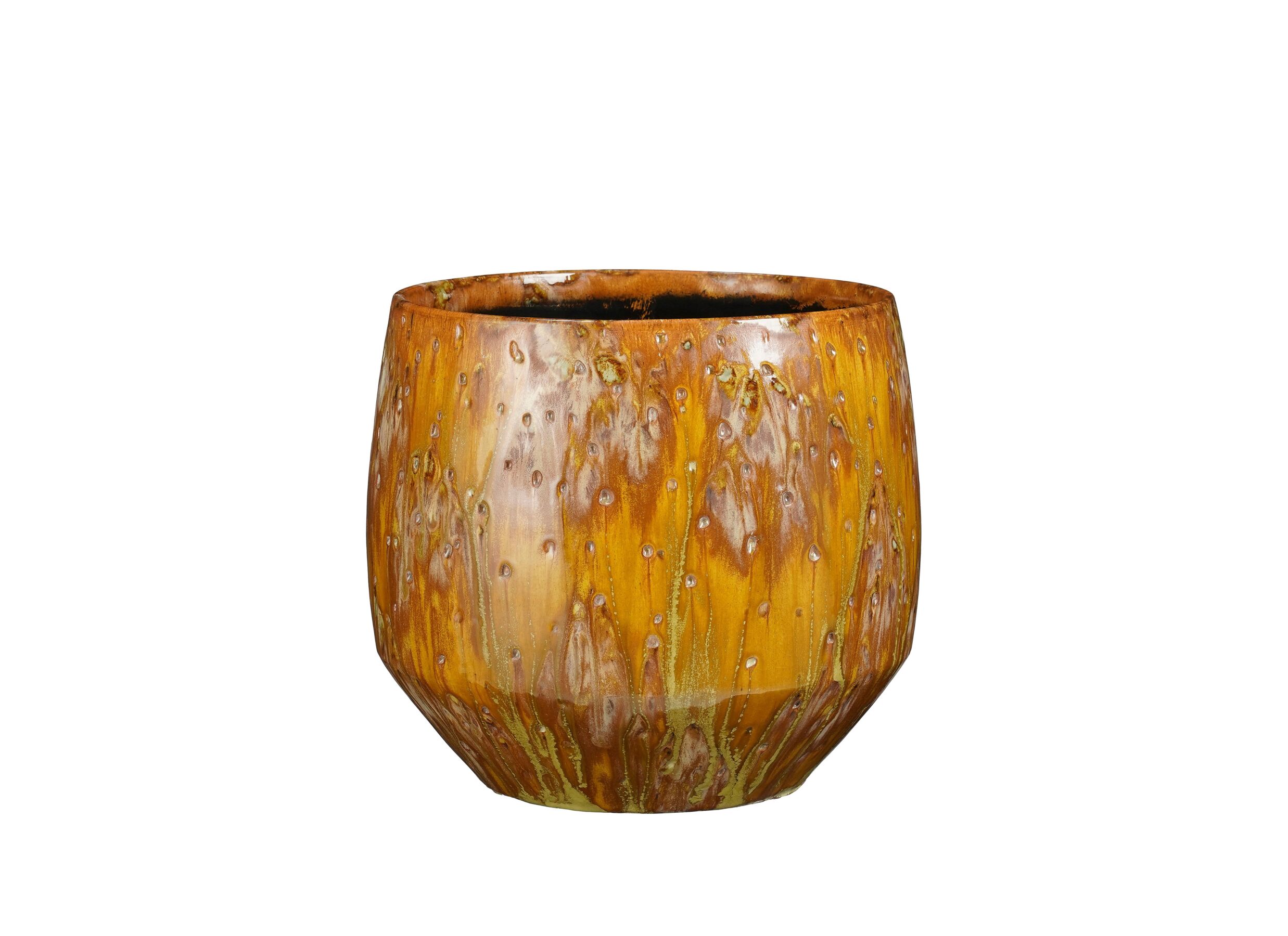 Plus Important - Cache-pot Harris Ø25x22cm - céramique - jaune foncé