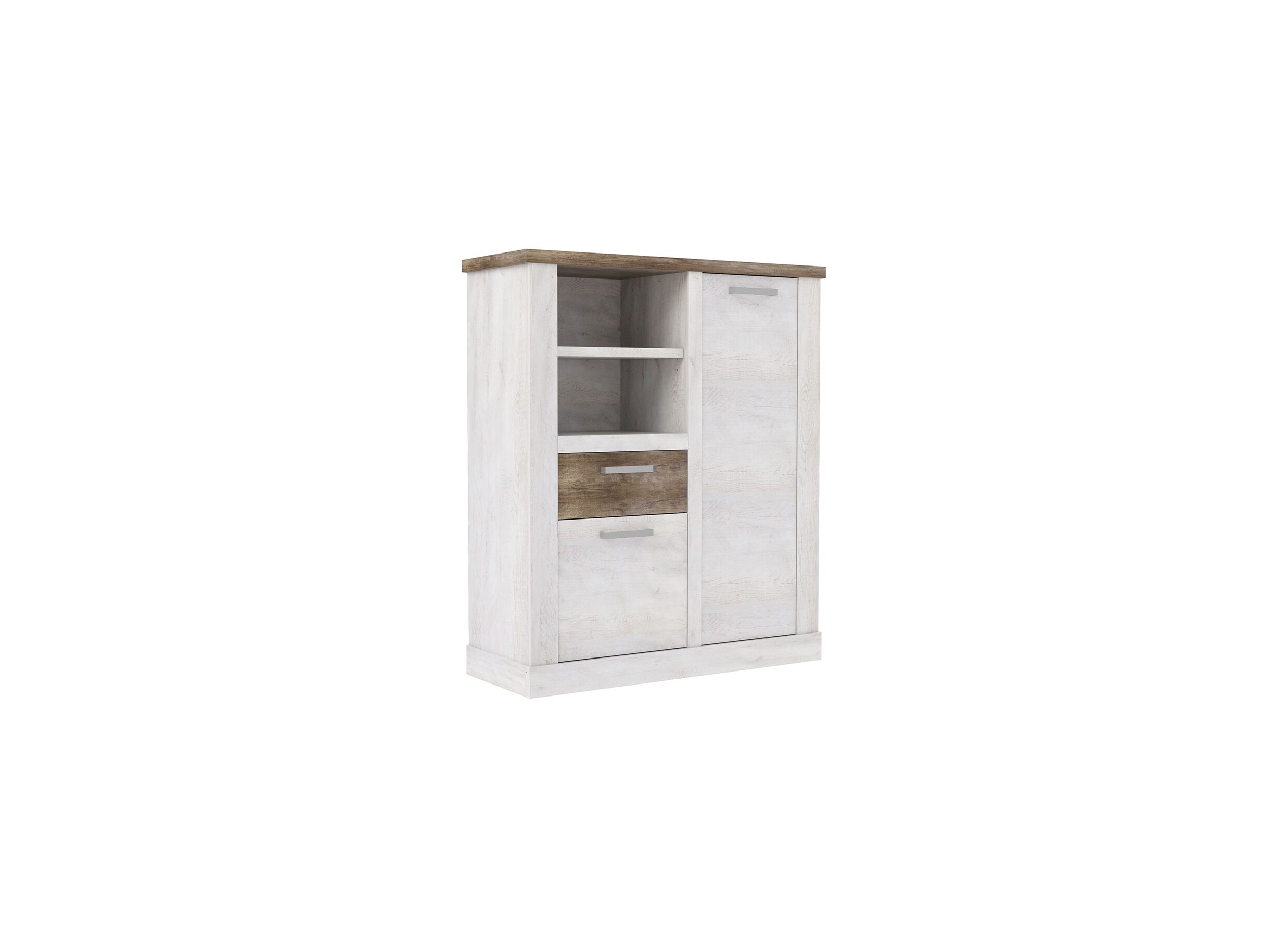 Kast Duro 110x41x128cm - meubelplaat - pine white/antique oak