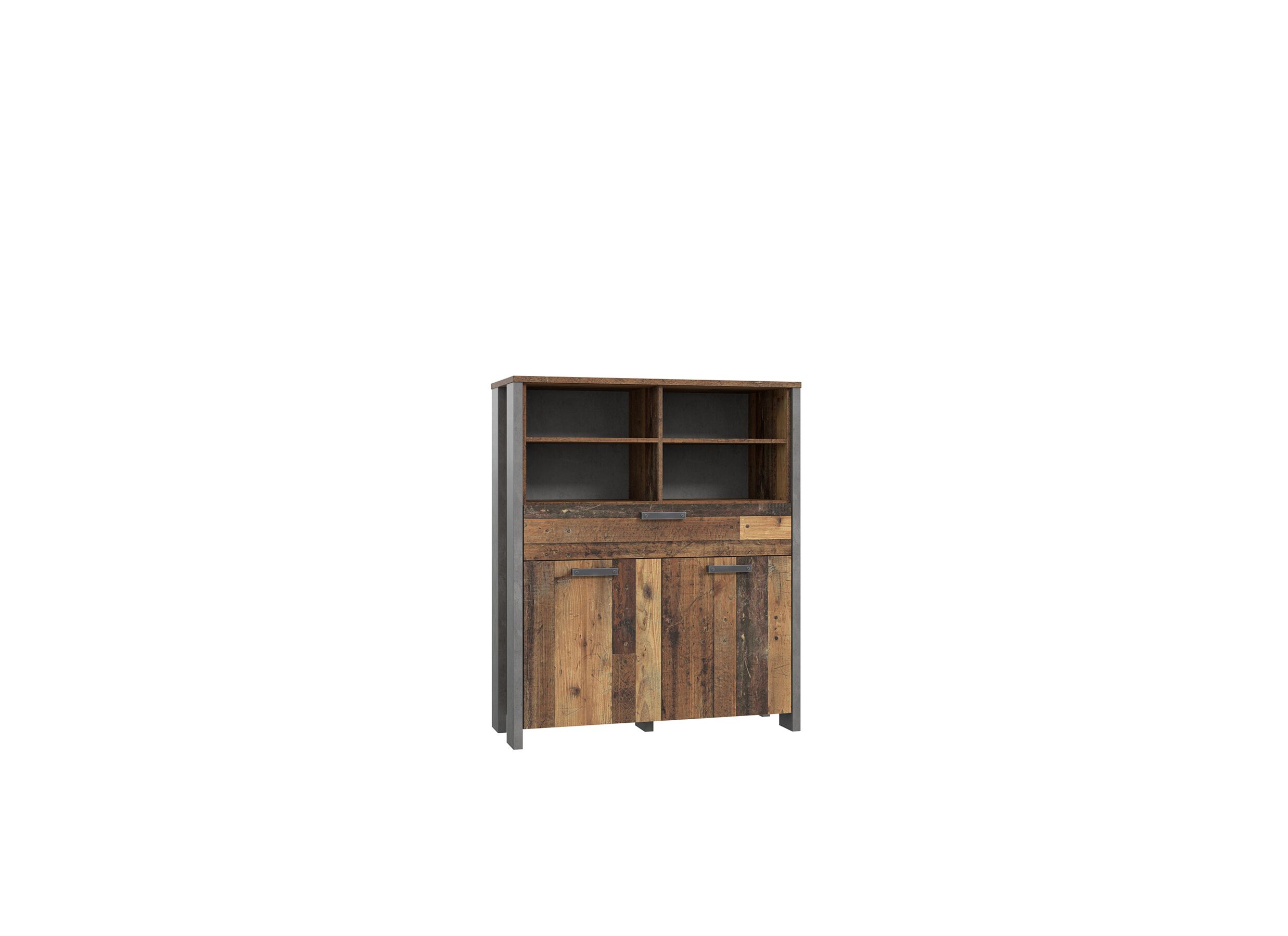 Commode Clif 107x42x128cm - decor - old wood/beton - Commode Clif 107x42x128cm - décor - old wood/béton