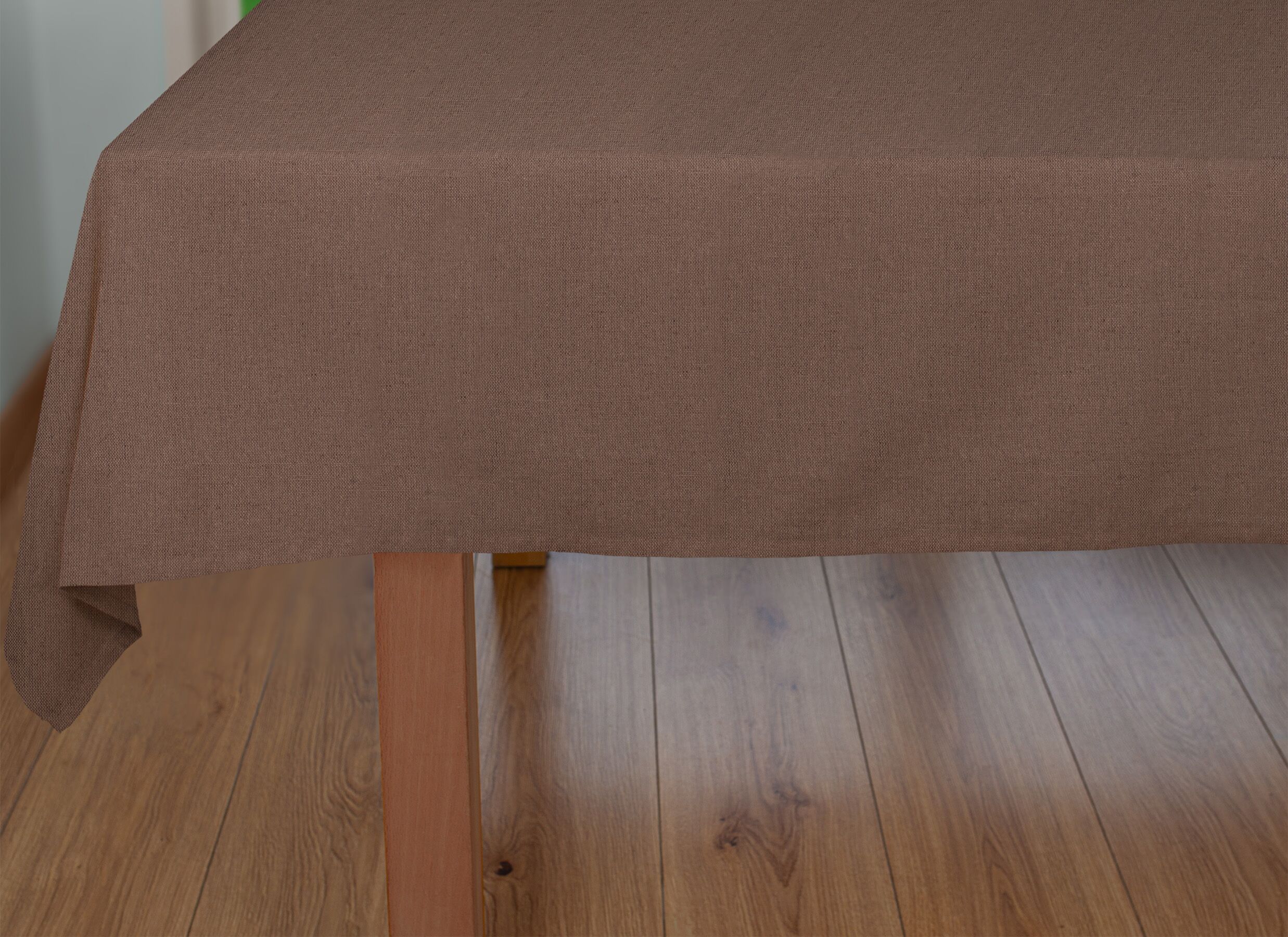 Foto ambiance - Nappe WOW Essence Sable 2pc 150x300cm - coton & lin - marron