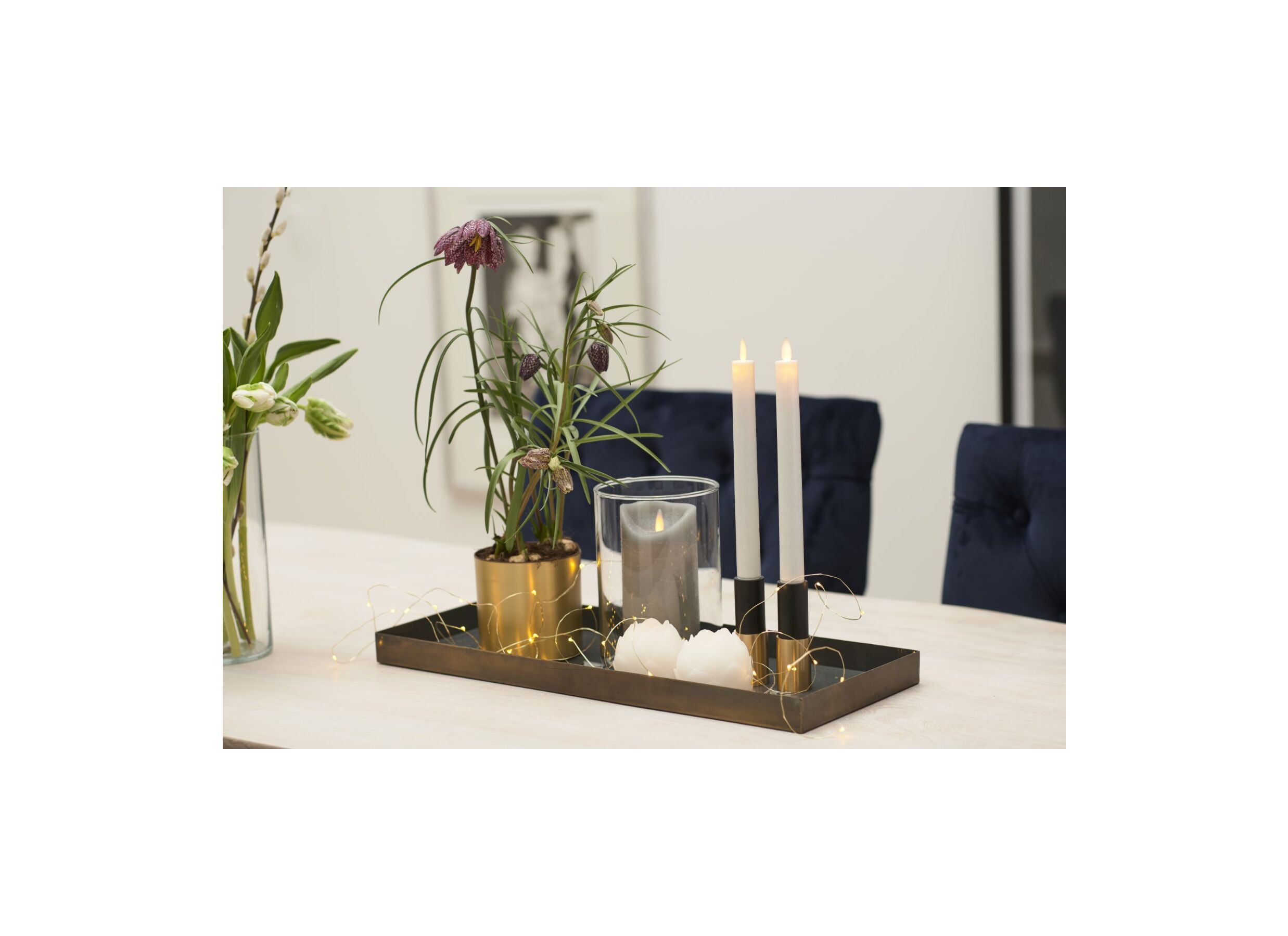 Foto ambiance - Guirlande luminaire Knirke 390cm 40LED - plastique - or