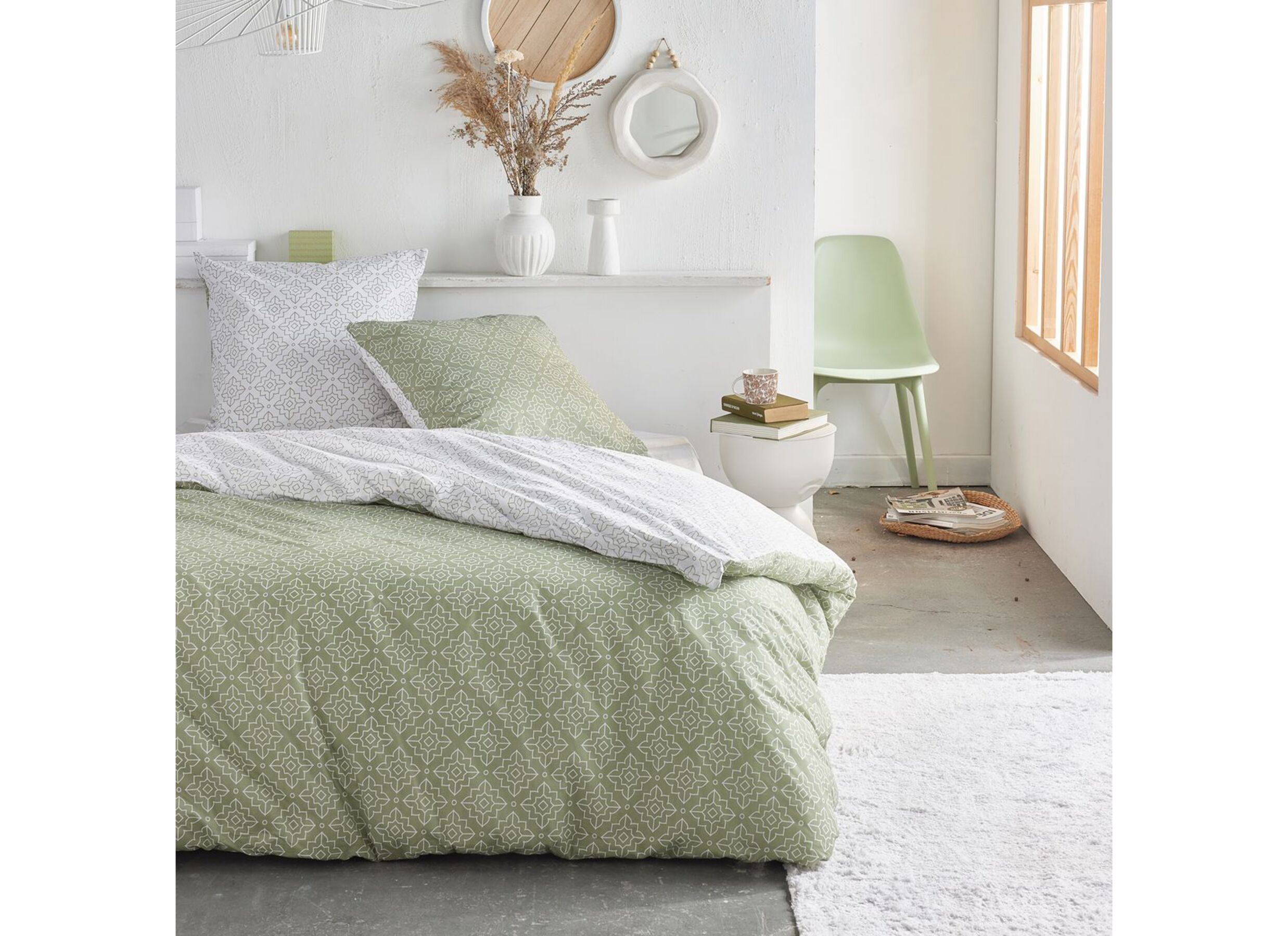 Dekbedovertrek TODAY Crazy 8 220x240cm - polyester - groen - Housse de couette TODAY Crazy 8 220x240cm - polyester - vert