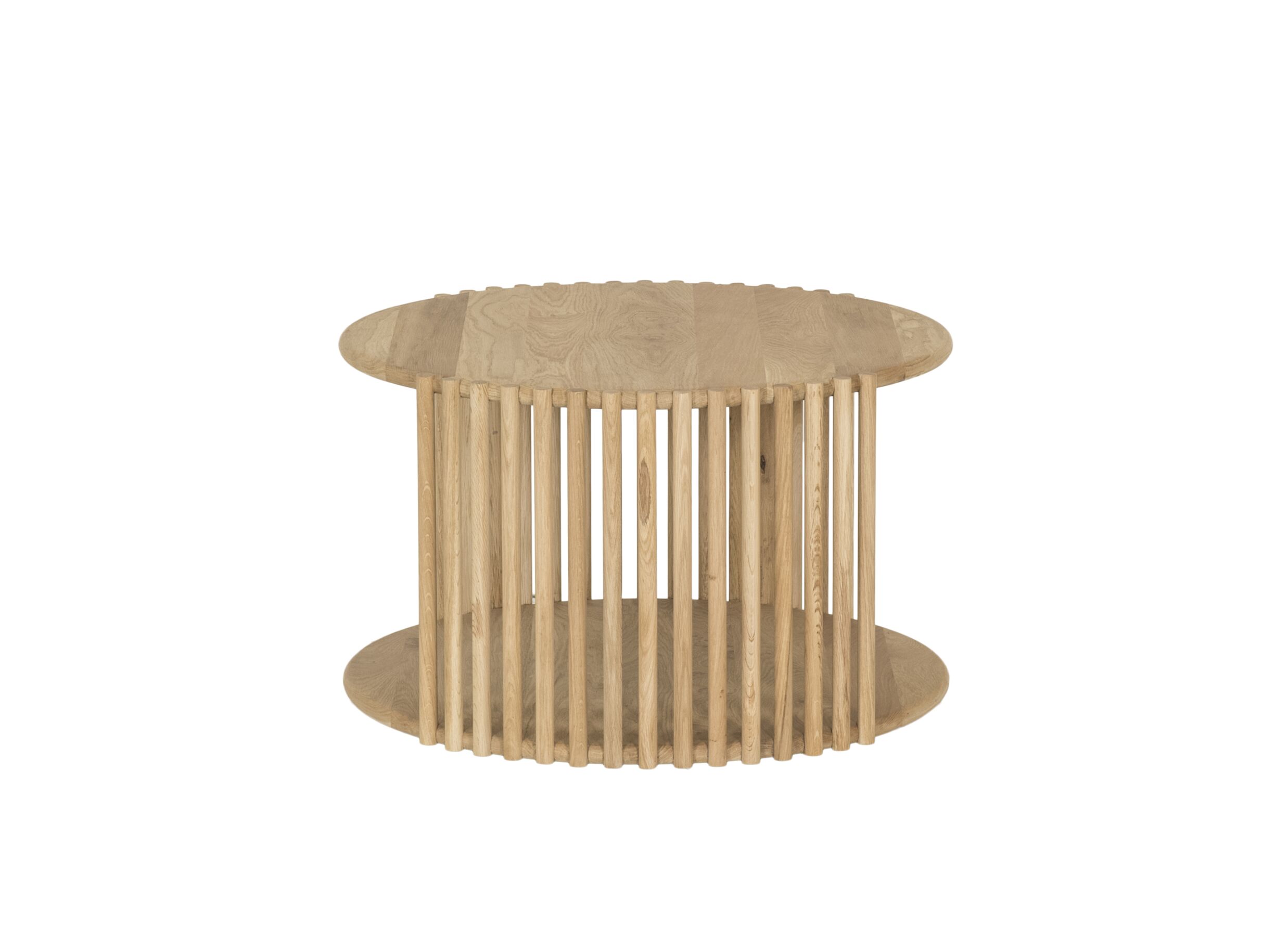 Aperçu - Table basse Bulli 78x76x46cm - bois massif et placage - naturel