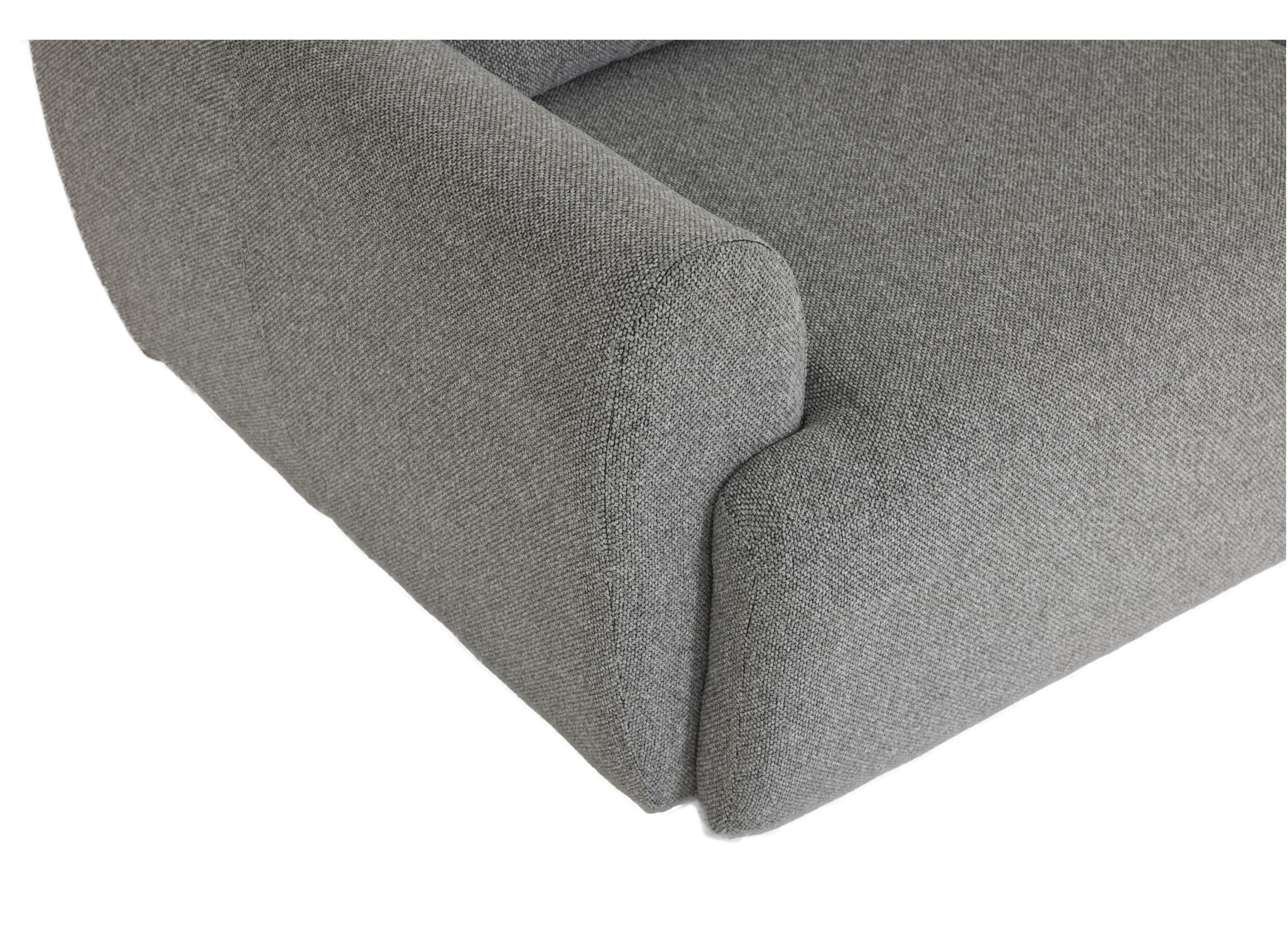 Detailfoto - Hoeksalon Appia 269x169cm - stof - grijs met bedfunctie en opbergruimte