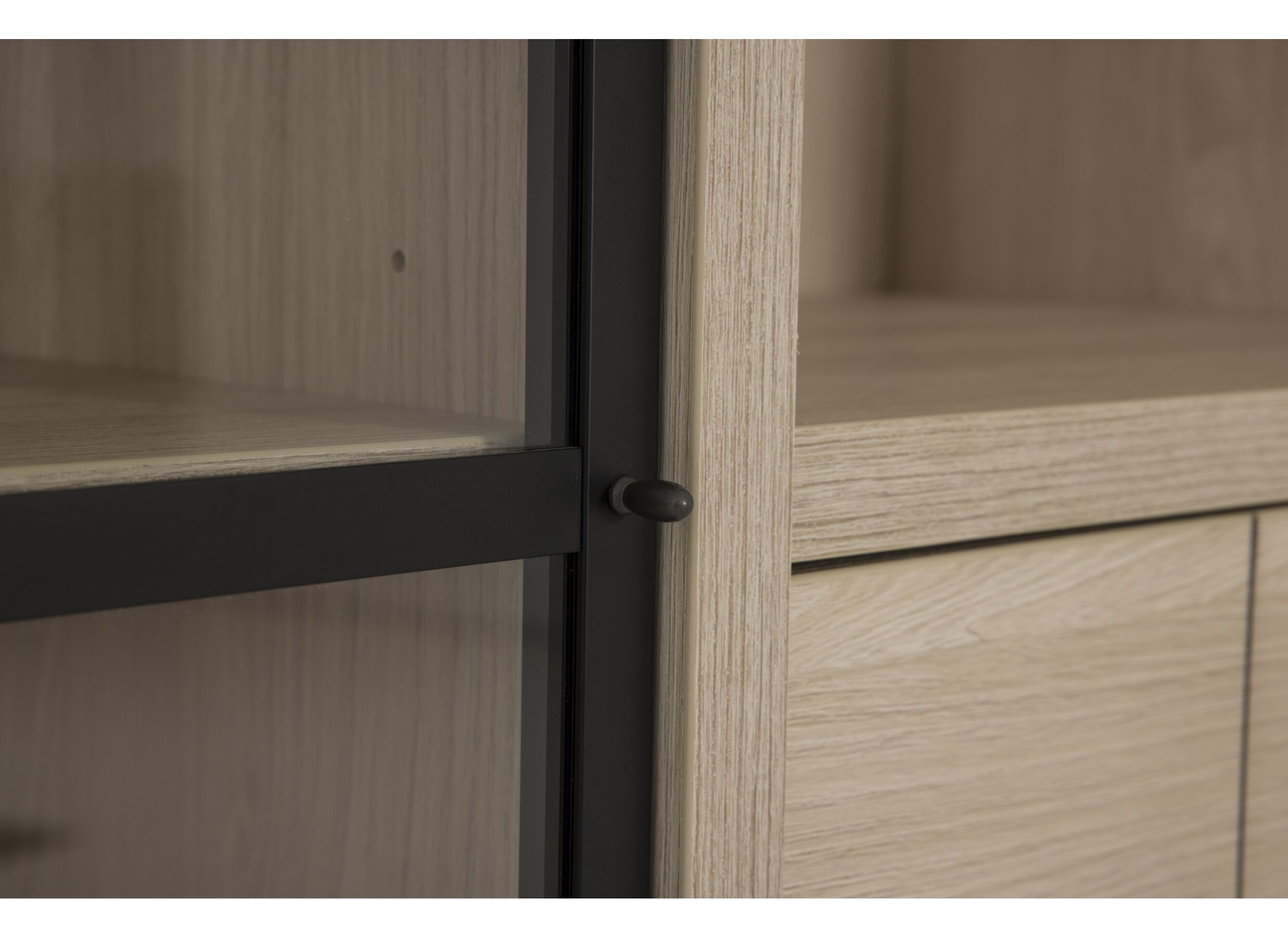 Detailfoto - Vitrinekast 104cm - decor - beige