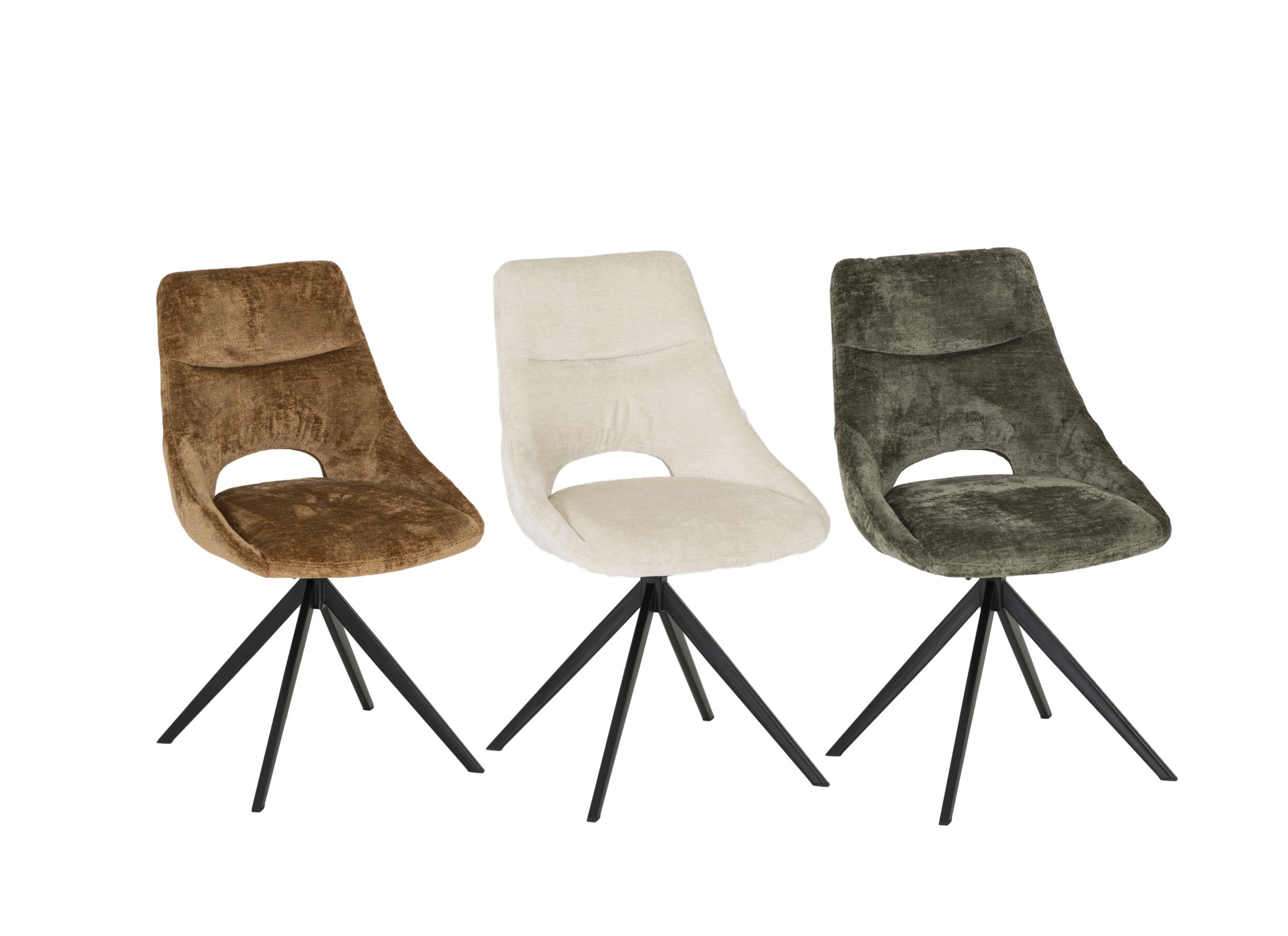 Chaise pivotante Pepper 52x60x89cm - tissu - vert