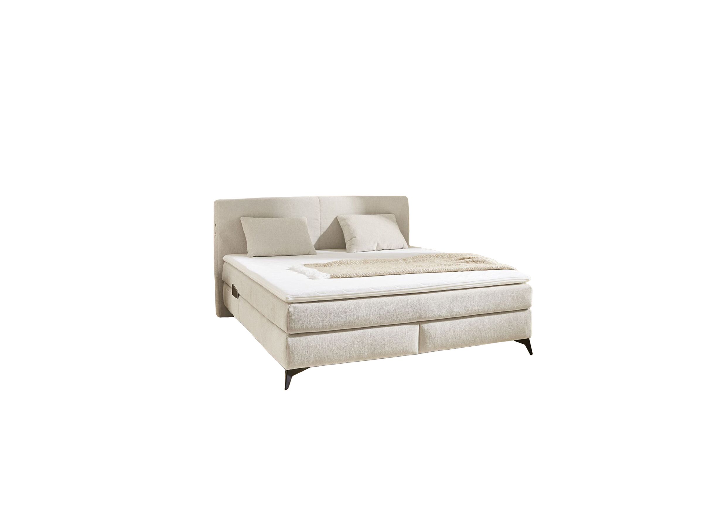 Plus Important - Boxspring Kira Max 160x200cm - tissu - beige
