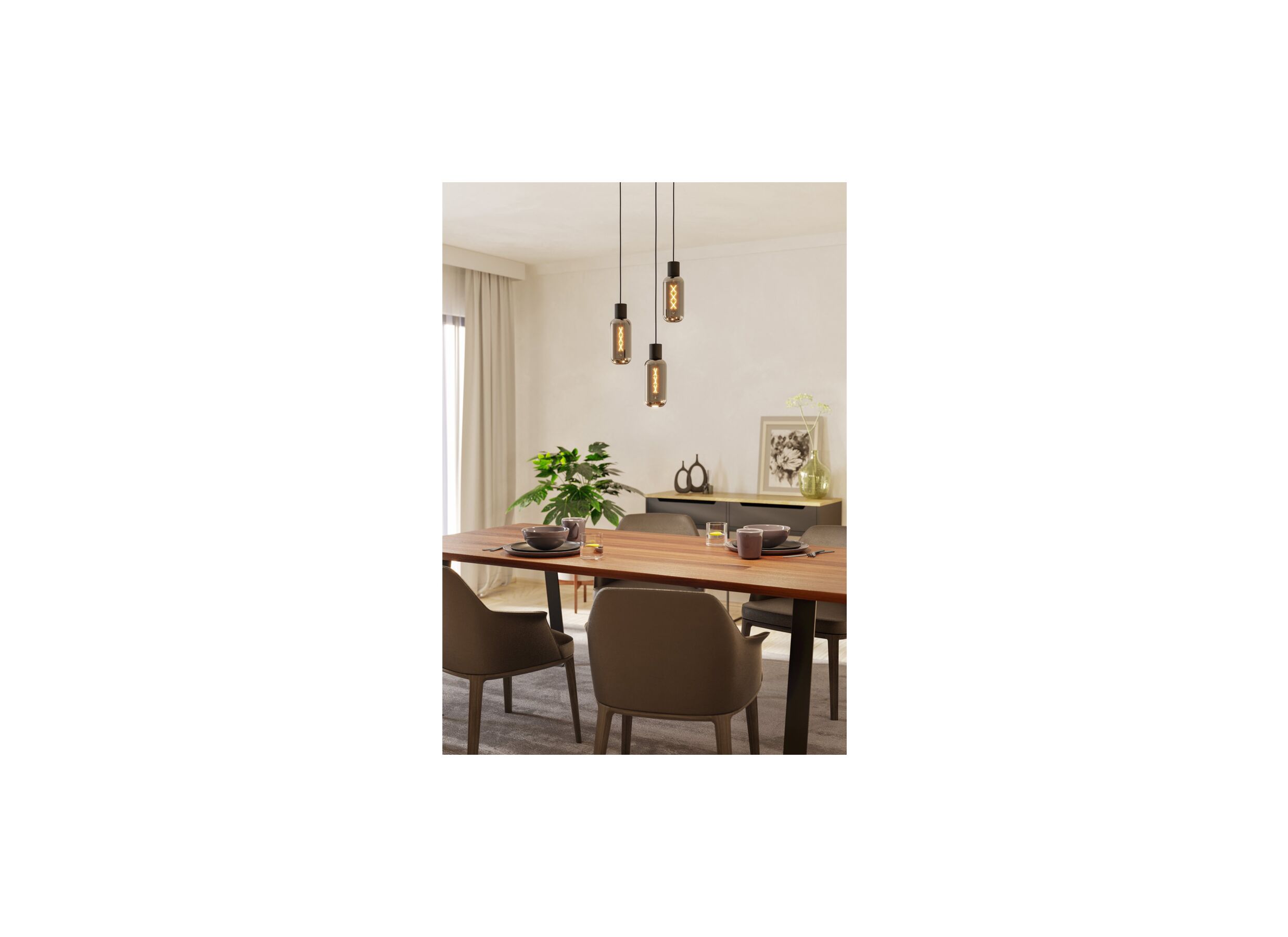 Foto ambiance - Suspension Maione Ø30cm 4W E27 acier noir