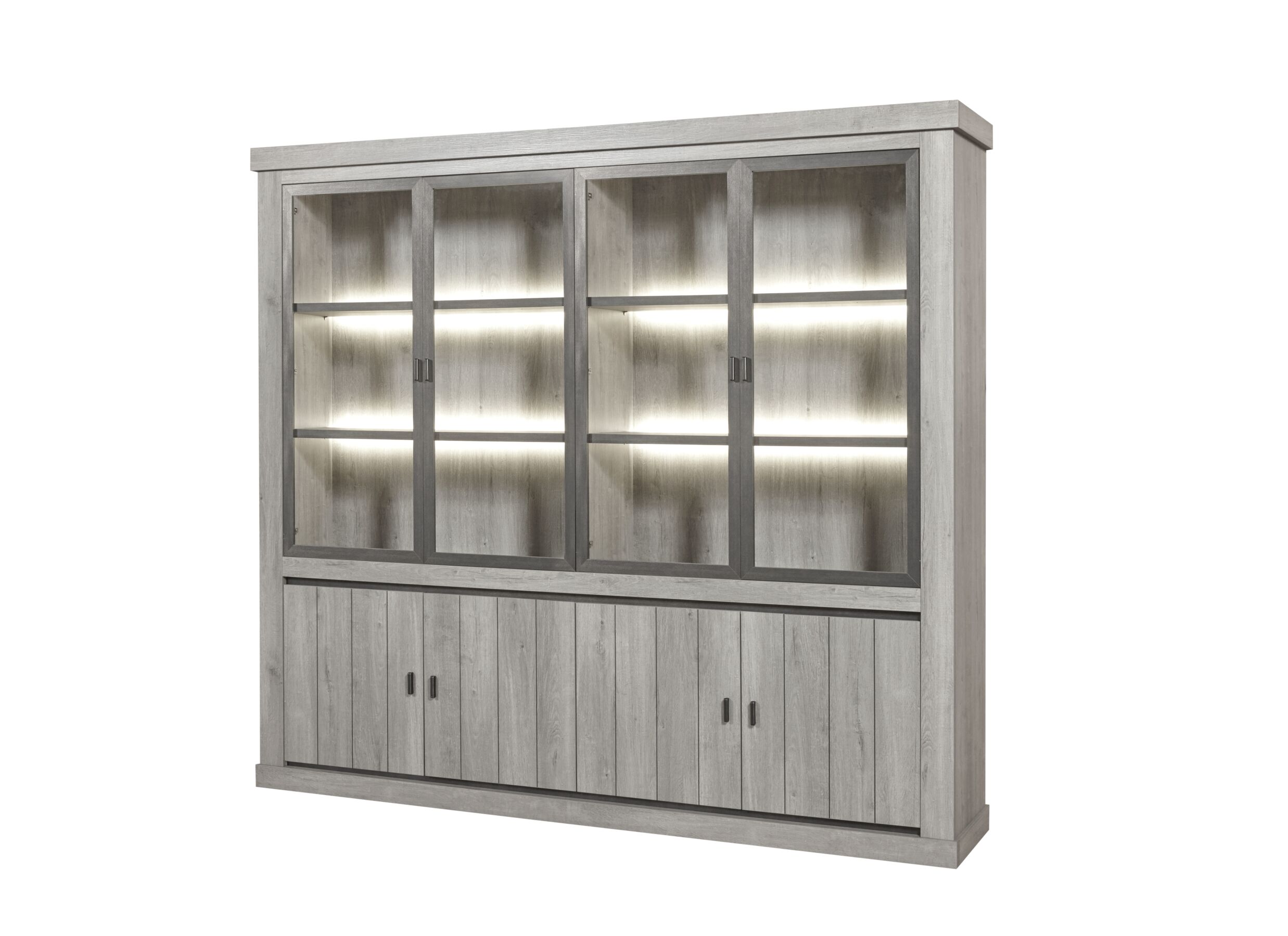 Vitrinekast 250cm - decor - dark forest