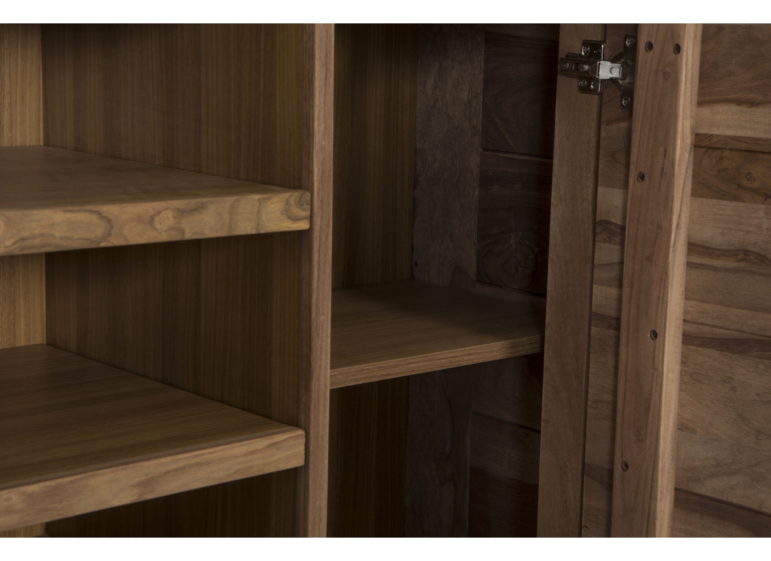 Meuble TV Carbone 150cm - sheesham massif & décor- naturel