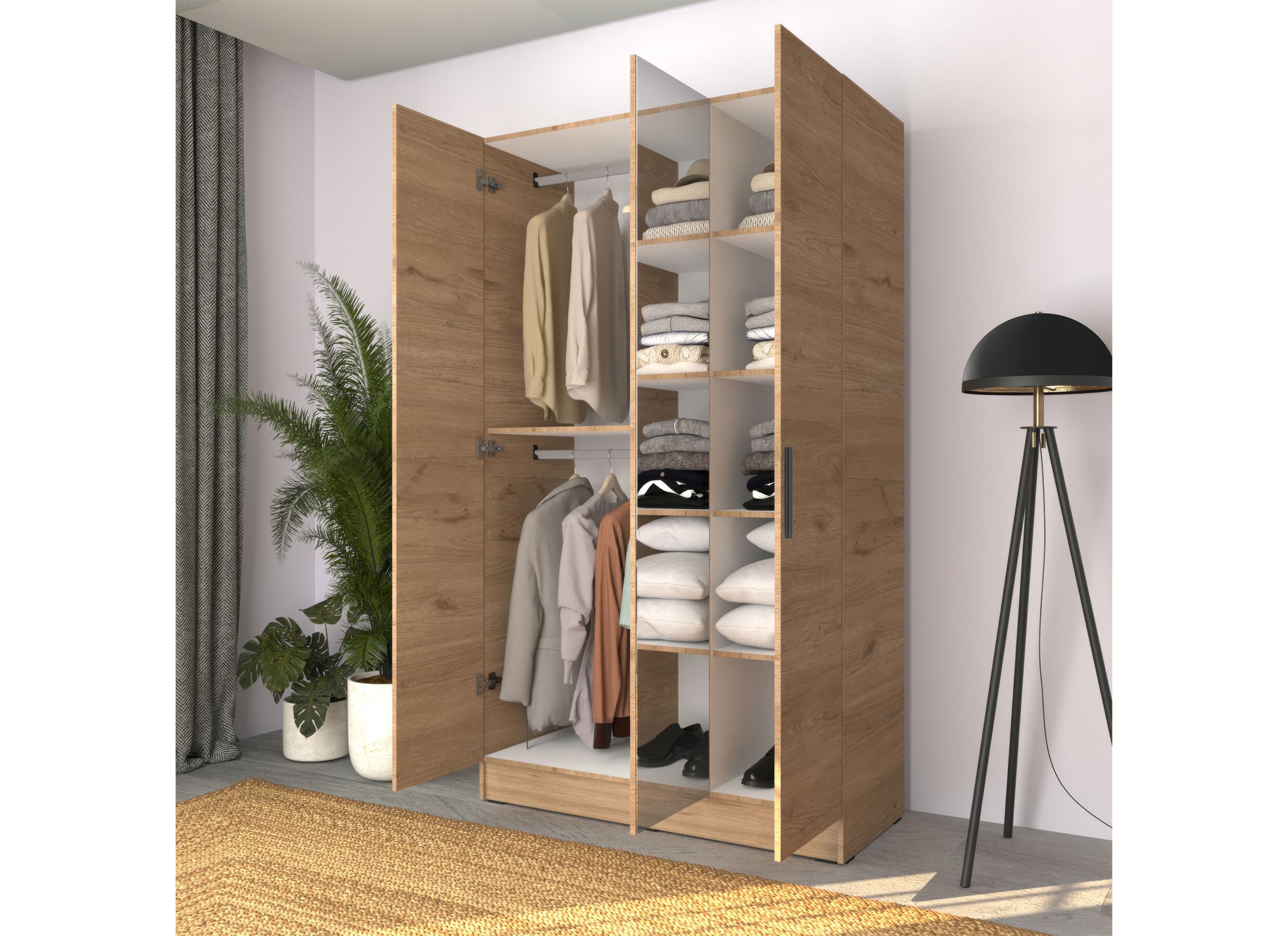 Sfeerfoto - Kleerkast Cosmic 120cm - melamine - florida oak