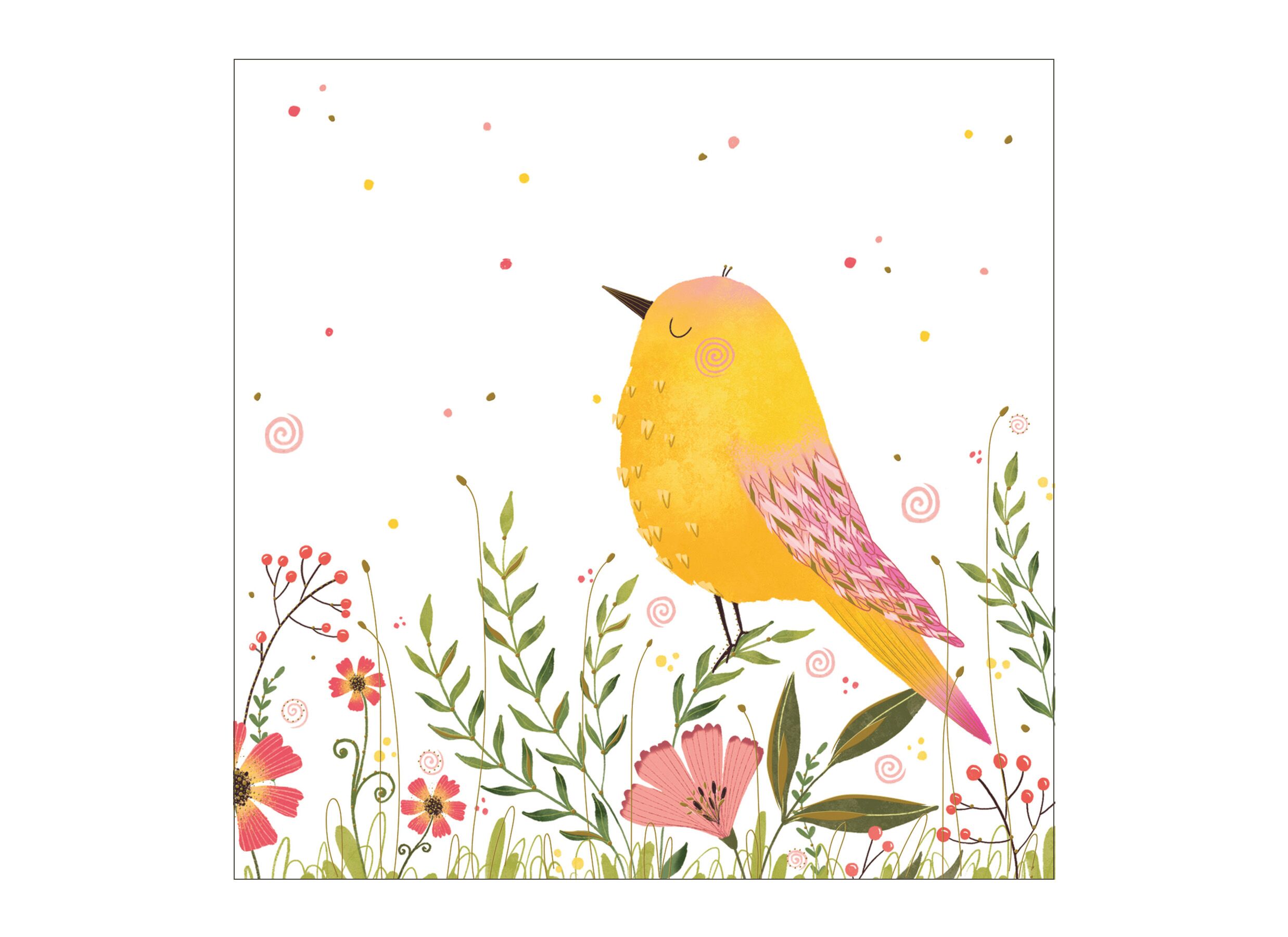 Plus Important - Serviette Bird 33x33cm - papier - multicolore 20 pièces