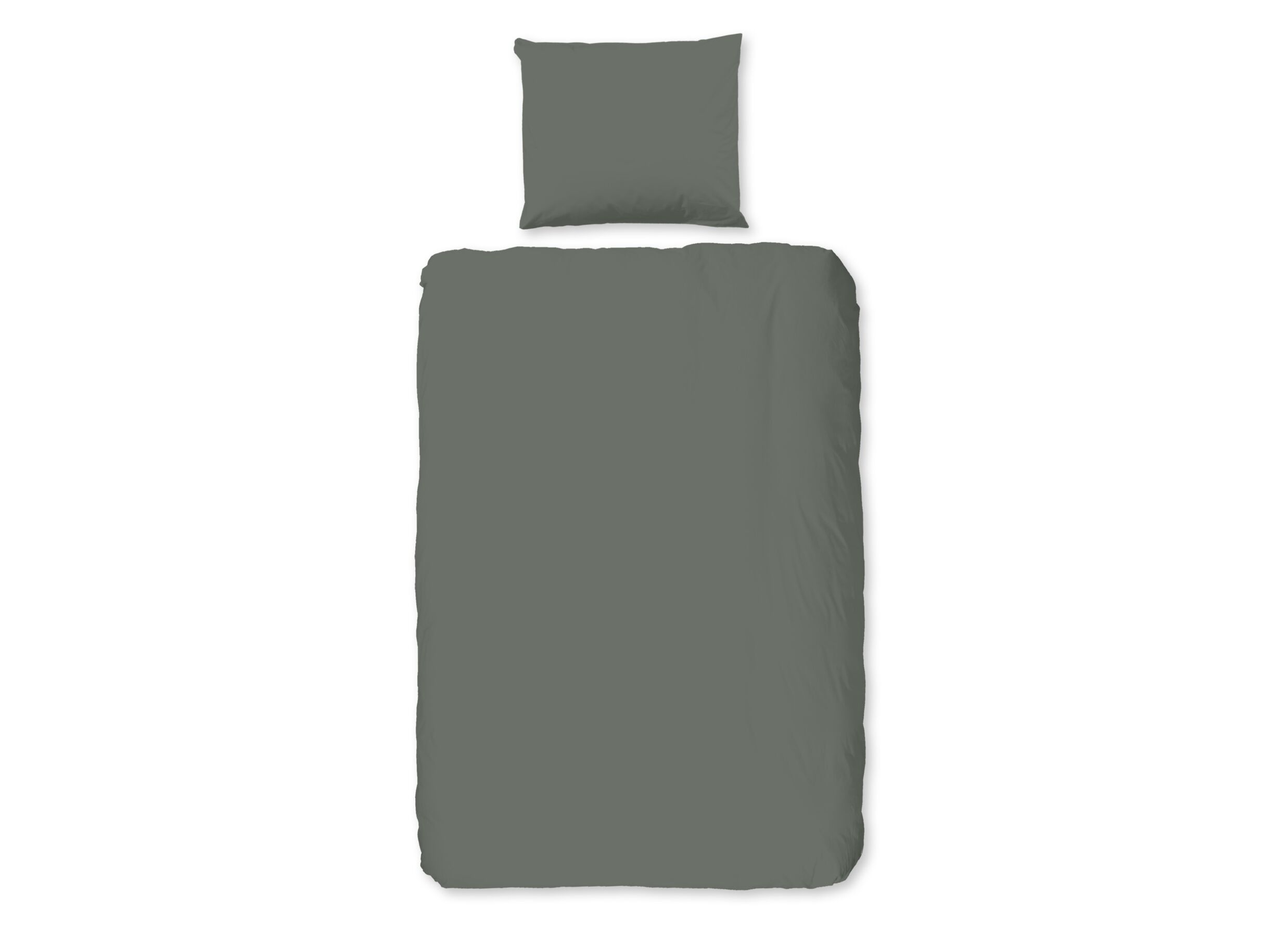 Dekbedovertrek 140x220cm - katoen - olijfgroen - Housse de couette 140x220cm - coton - vert olive