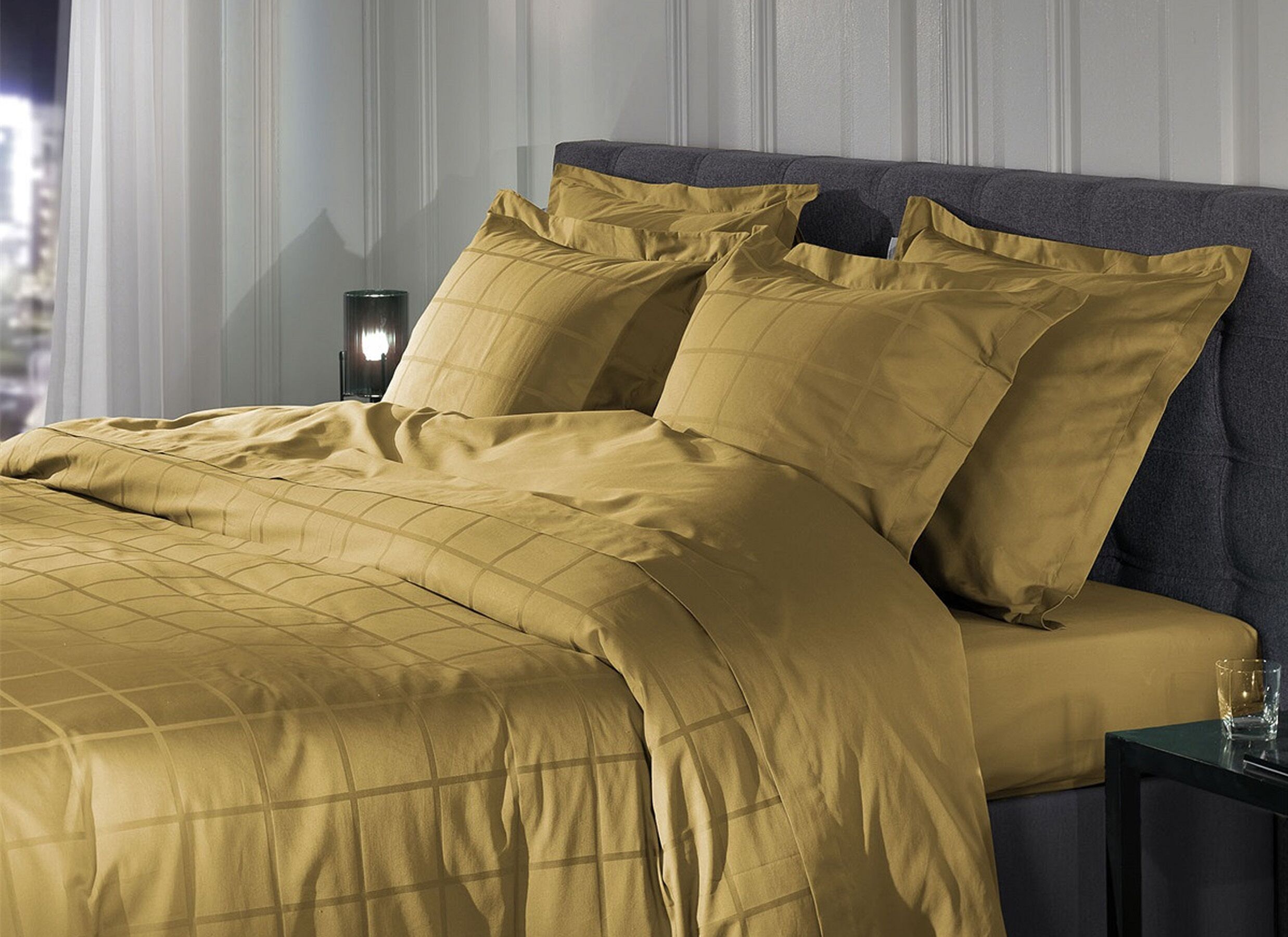 Foto ambiance - Housse de couette Lino 260x220cm - coton- tan brown