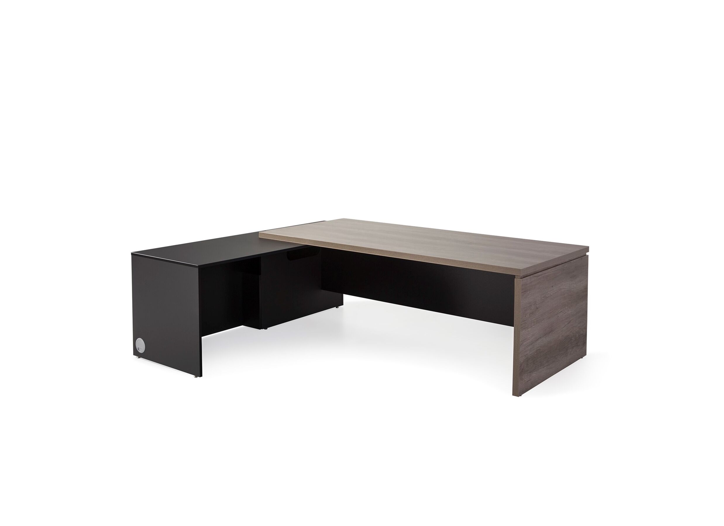 Hoekbureau G3 180x220cm - melamine - zwart & nebraska
