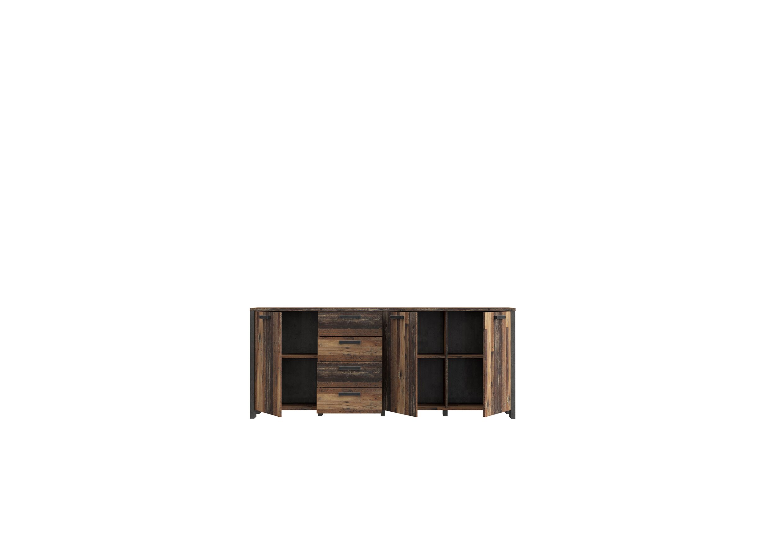 Dressoir Clif 206cm - meubelplaat - old wood/beton