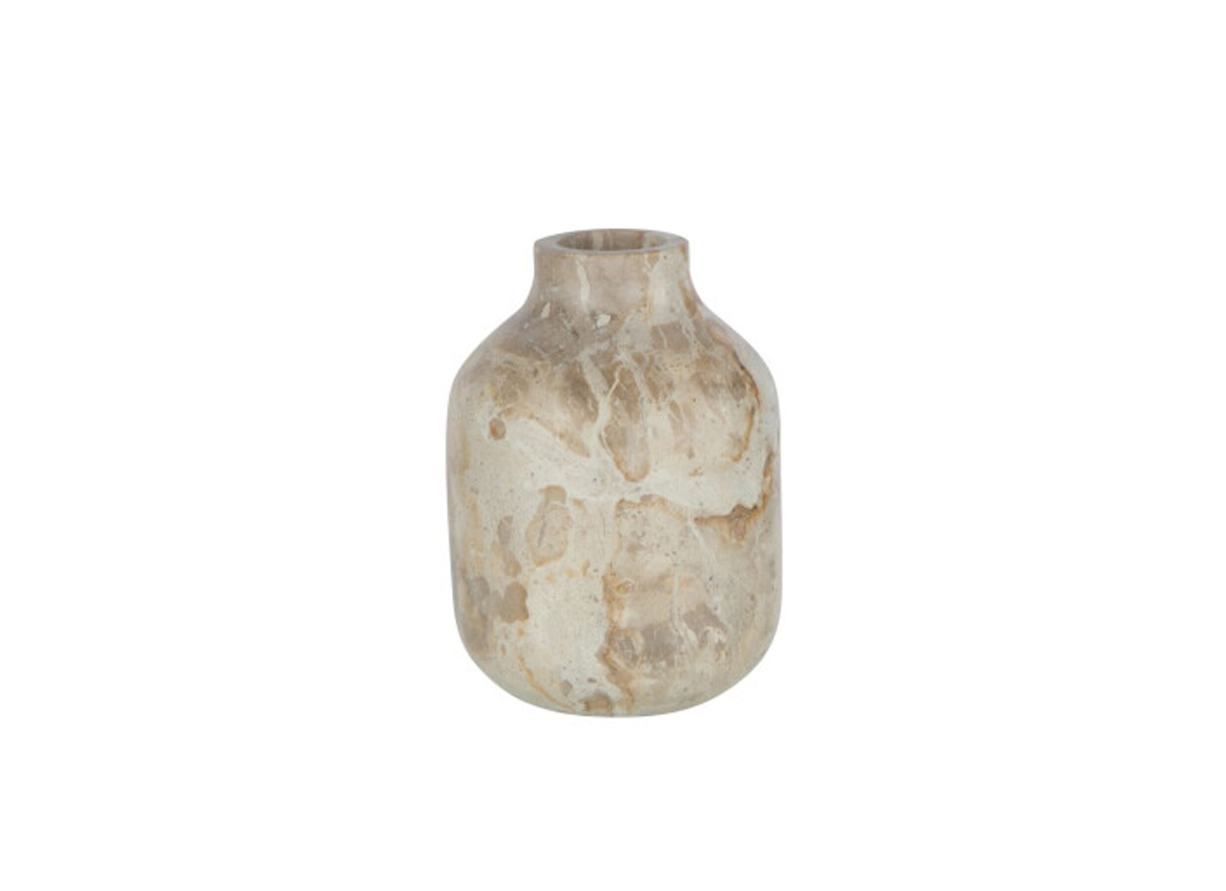 Vaas H15cm - marmer - beige - Vaas H15cm - marmer - beige