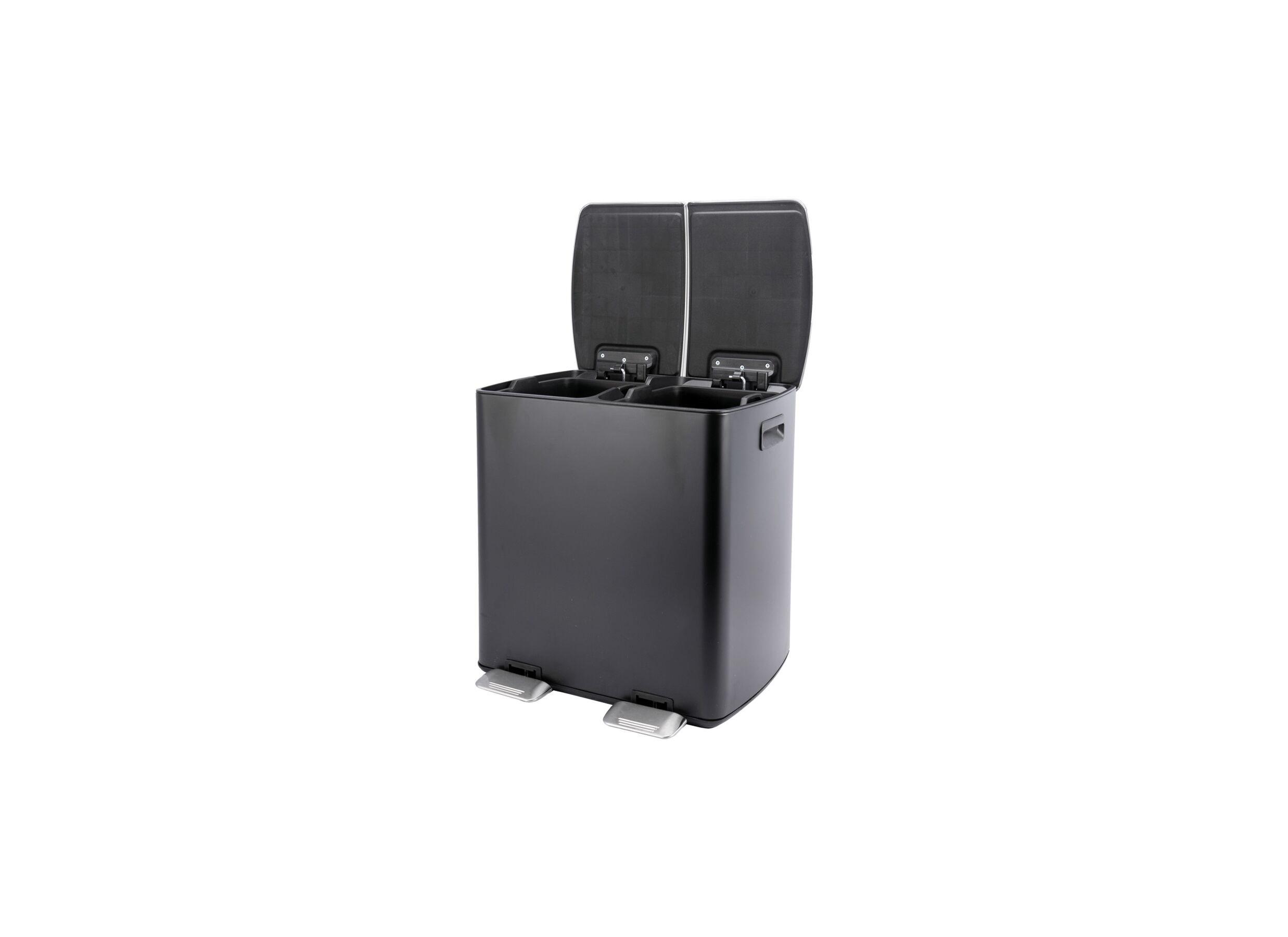 Aperçu - Poubelle à pédale avec compartiment de rangement Stress 2x30L noir mat