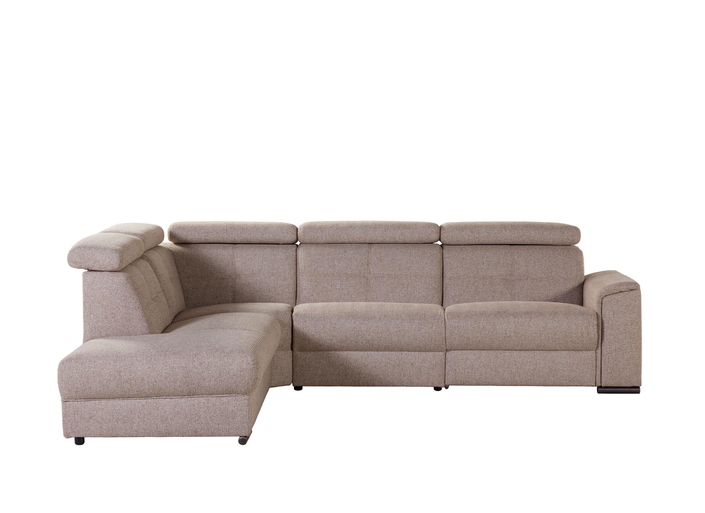 Overzichtsfoto - Hoeksalon Lizzie 289x227cm - stof - beige met relax