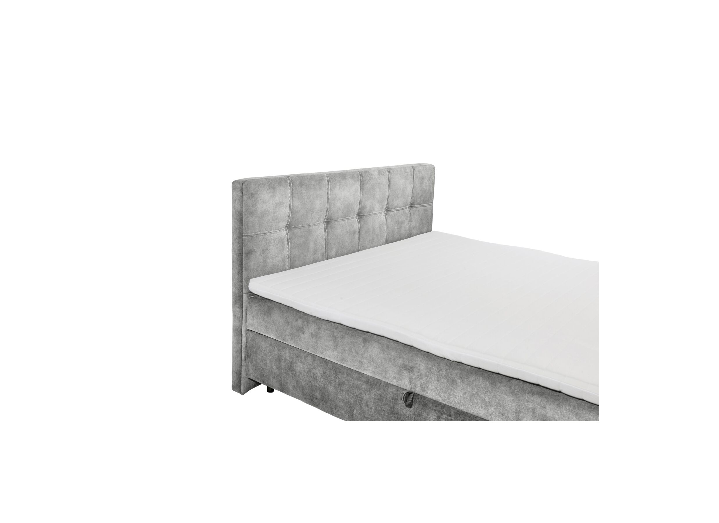 Detail - Lit box Valetta 160x200cm avec rangement tissu gris