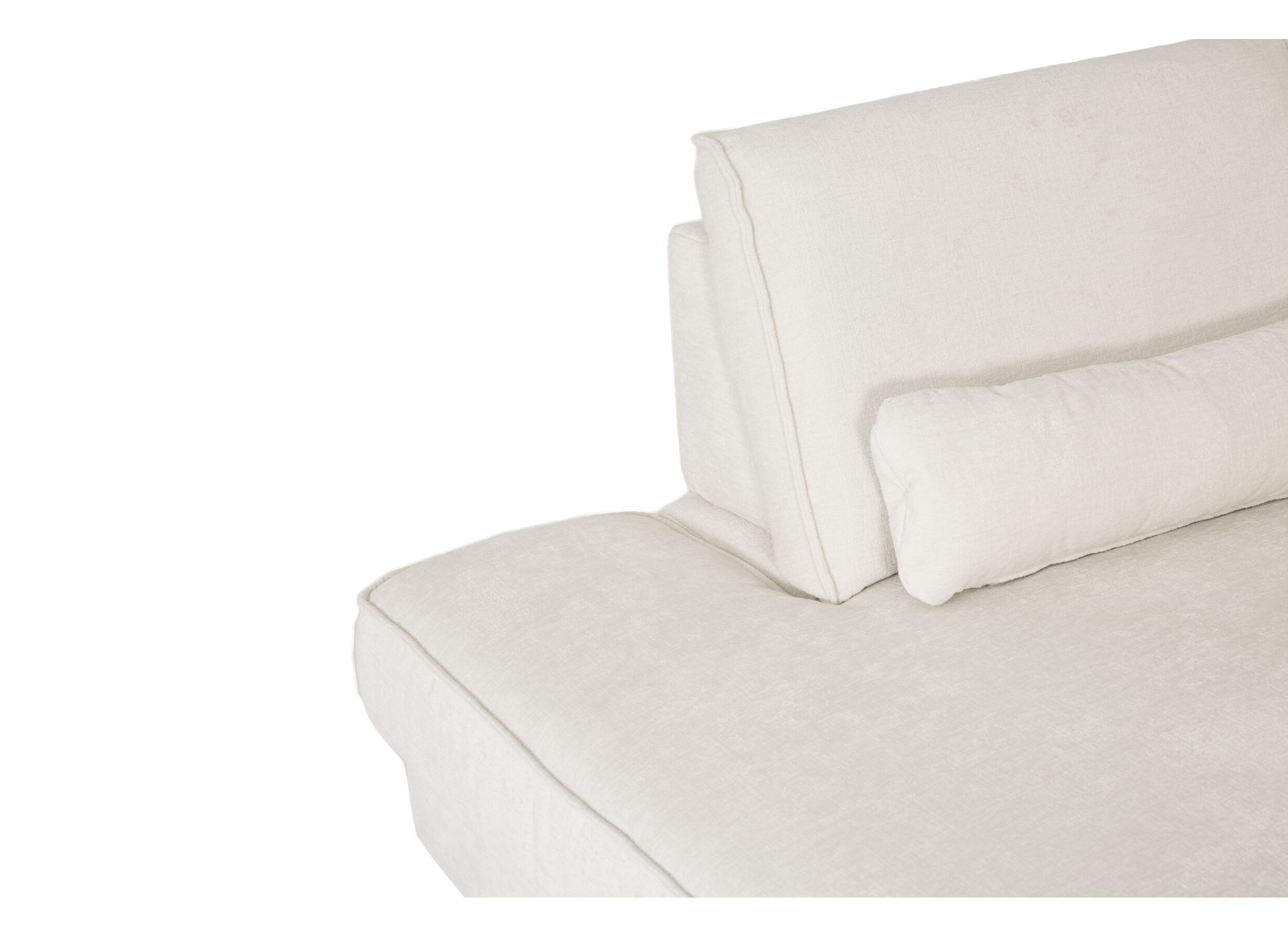 Detail - Canapé d'angle Filia 348x248cm - tissu - naturel avec réglage de la profondeur du siège