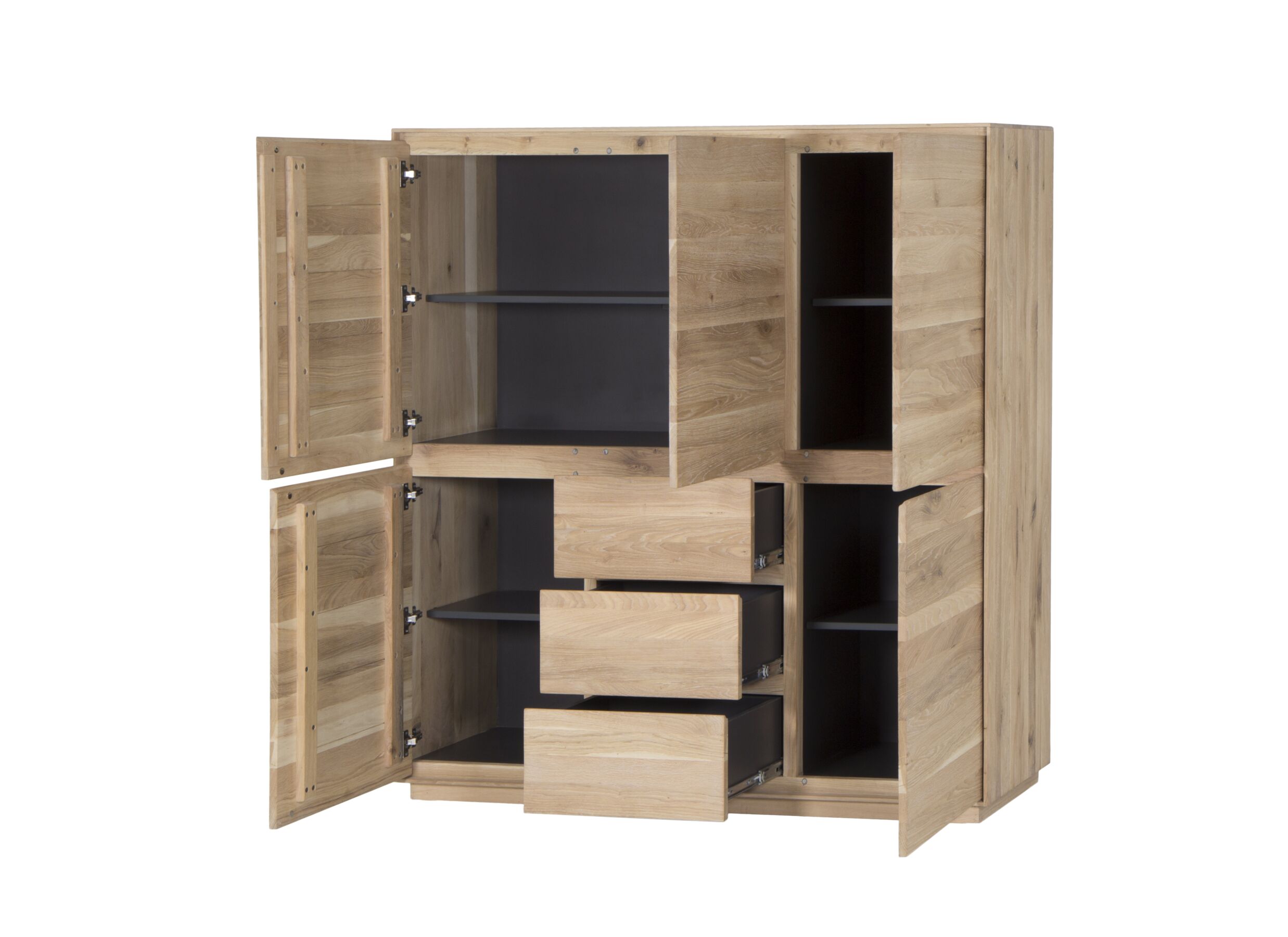 Wandmeubel Caviar 165cm - eik massief/decor - naturel