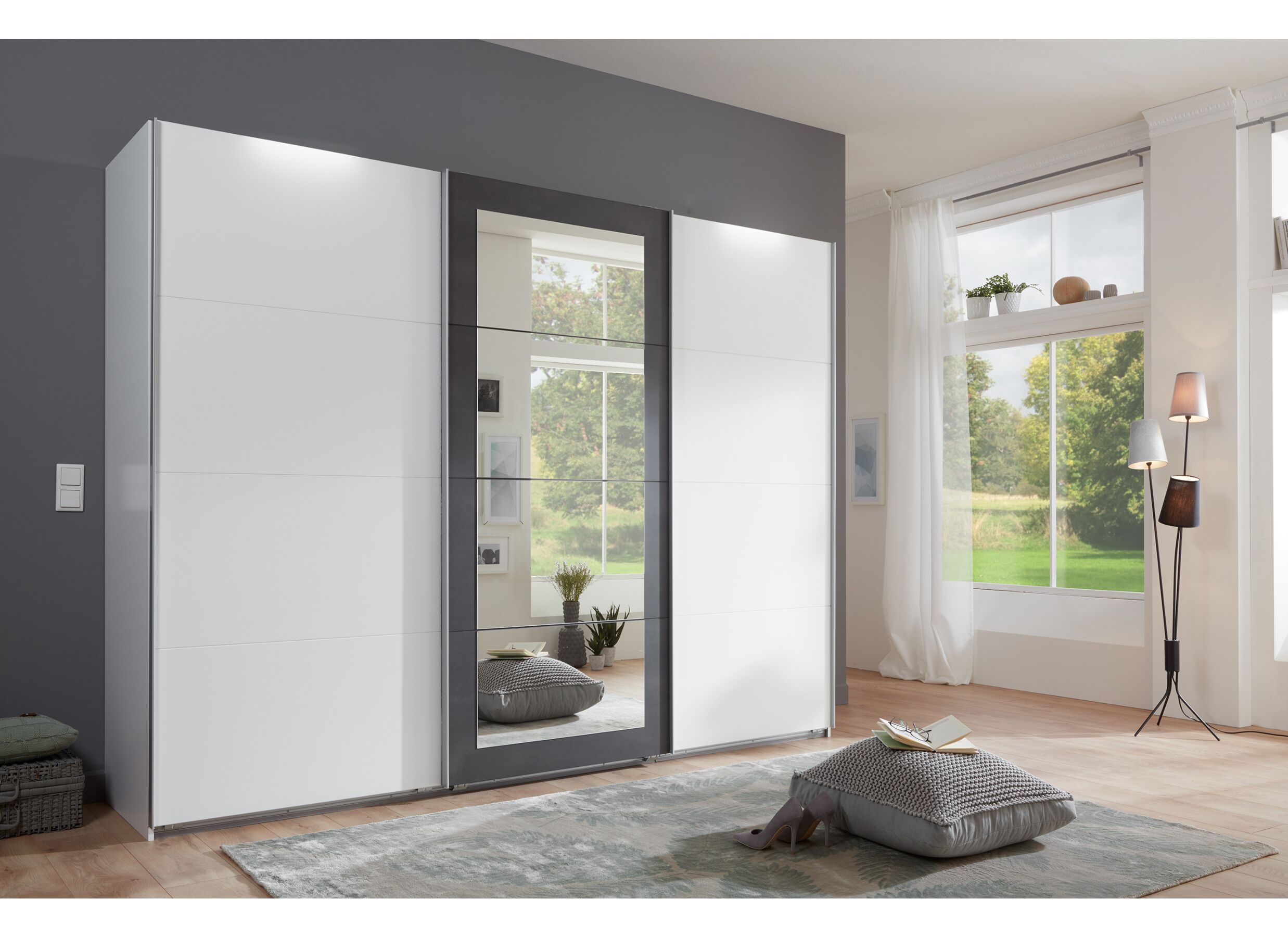 Armoire à portes coulissantes Minden 270cm - Armoire à portes coulissantes Minden 270cm - décor - blanc