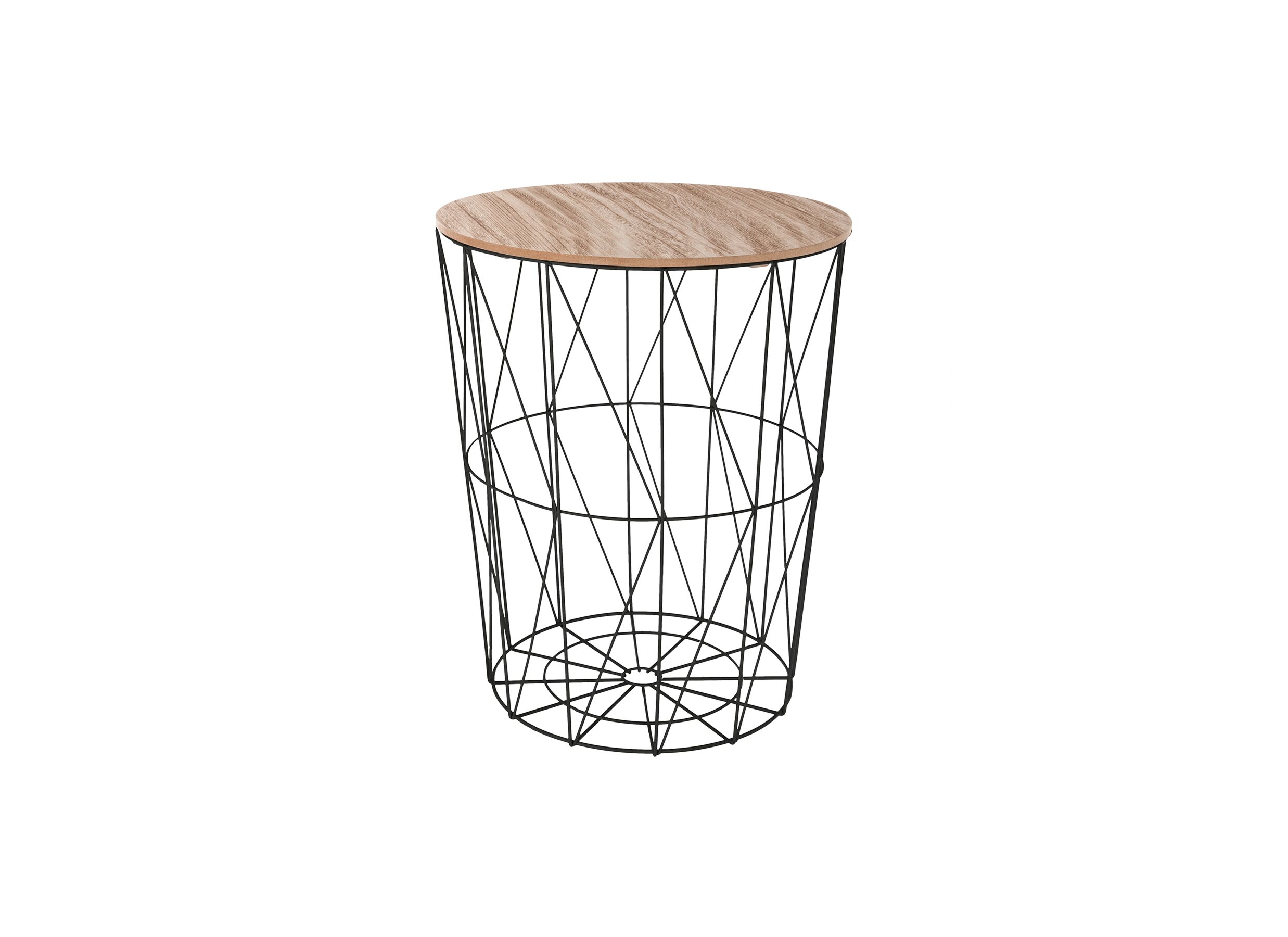 Bijzettafel Kumi Ø47cm - metaal - zwart & naturel