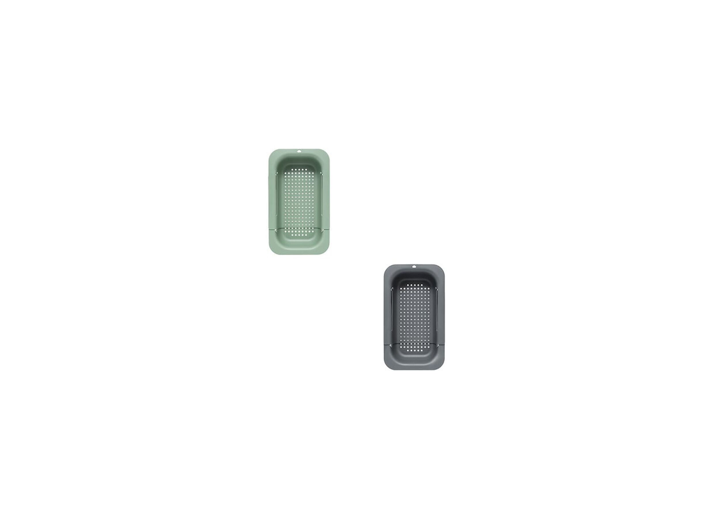 Spoelbak zeef uitrekbaar 34 - Spoelbak zeef uitrekbaar 34,4x20x6,5cm - kunststof - grijs/groen