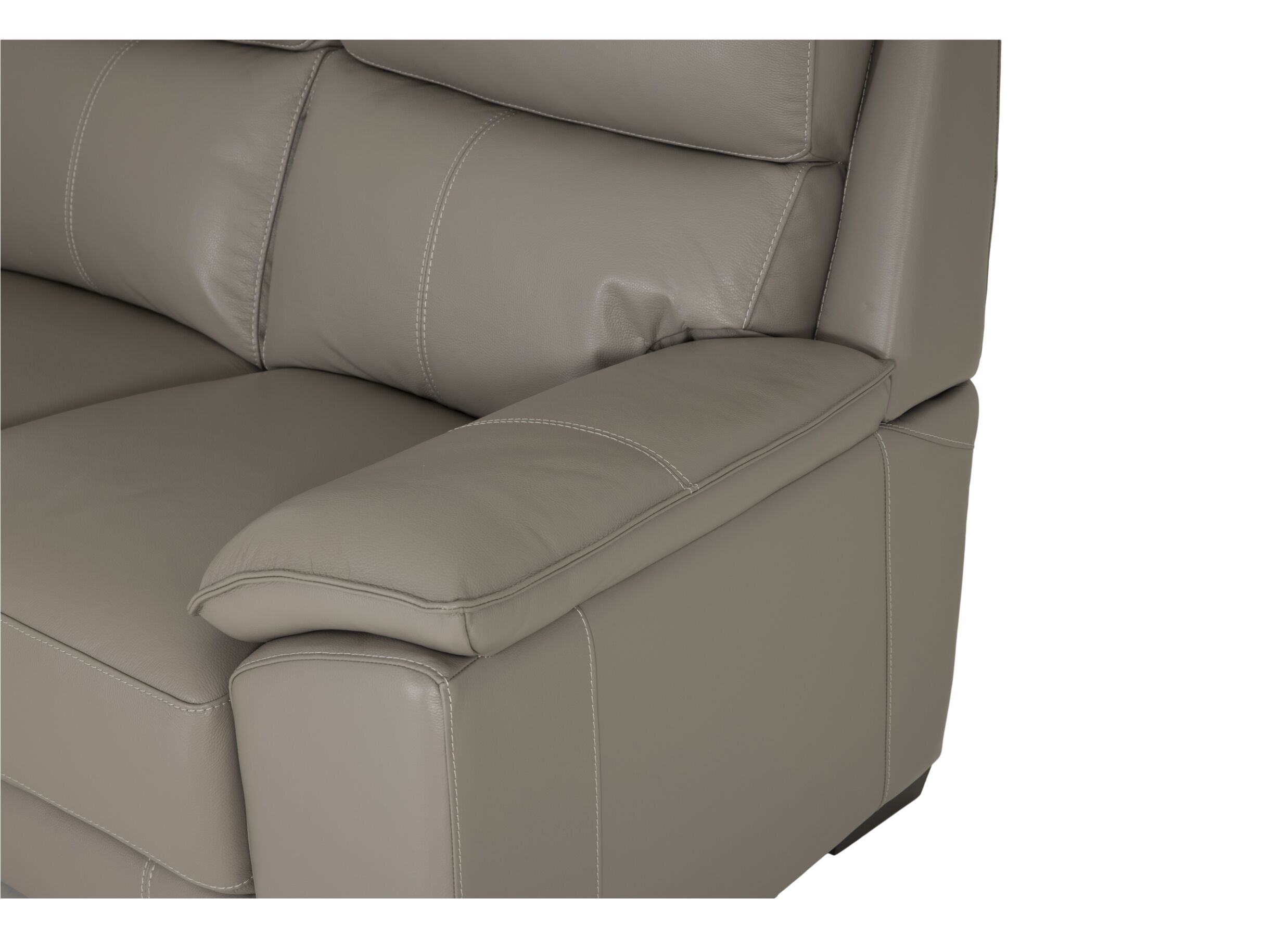Canapé Singer 2,5+2 places - cuir - taupe avec relax