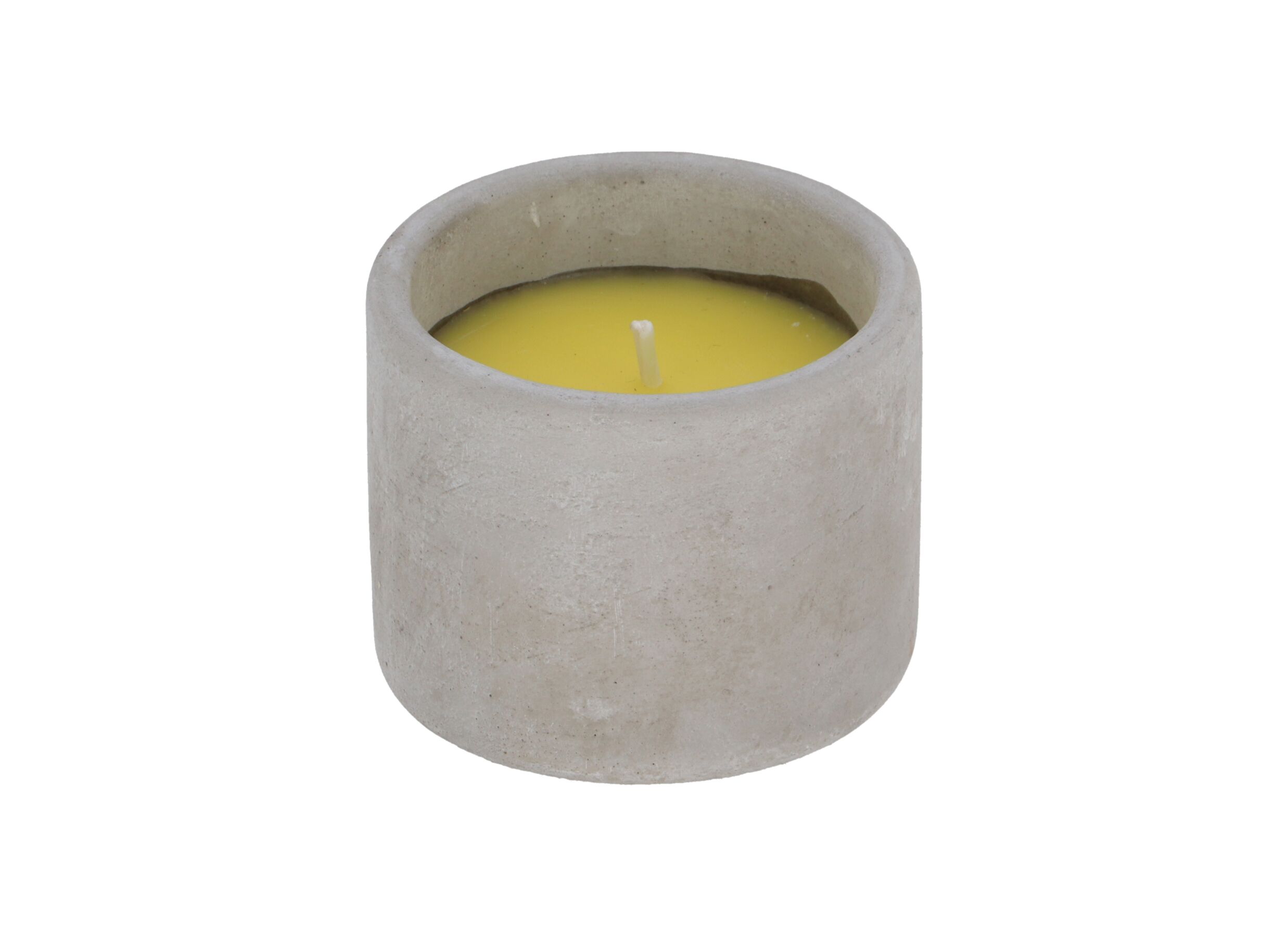 Plus Important - Bougie extérieur Citronella Ø8xH6,3cm - stoneware - gris & jaune