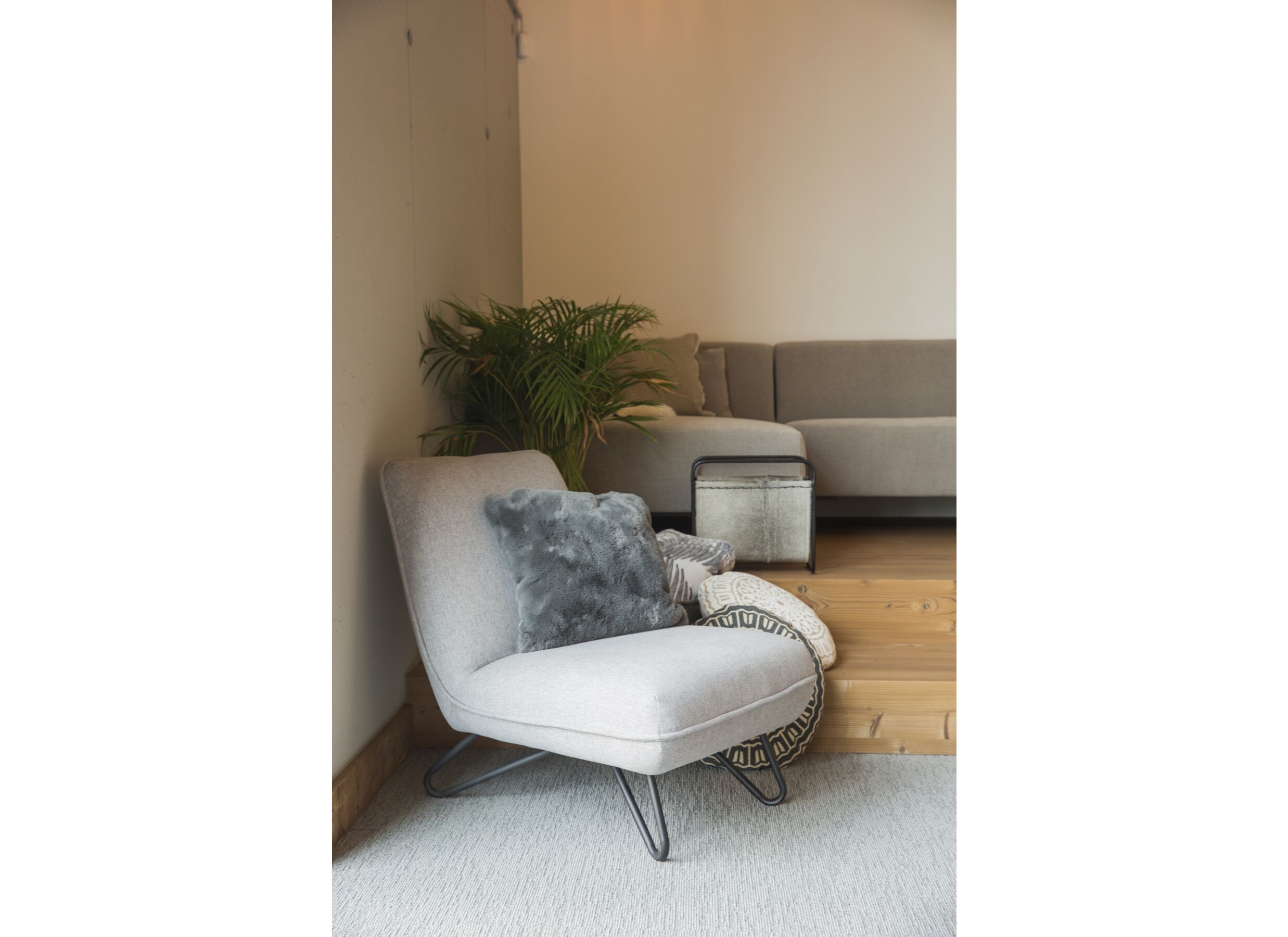 Sfeerfoto - Kussen Zaya 45x45cm - stof - charcoal grey