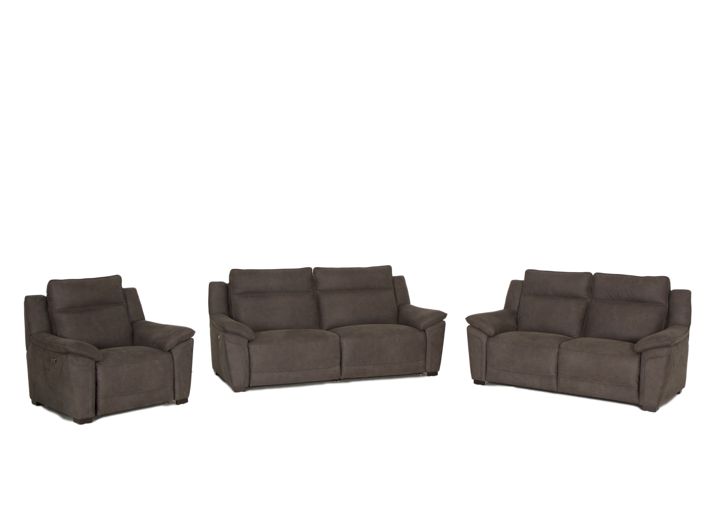 Zetel Globe 3+2+1-zit - stof - bruingrijs met relax
