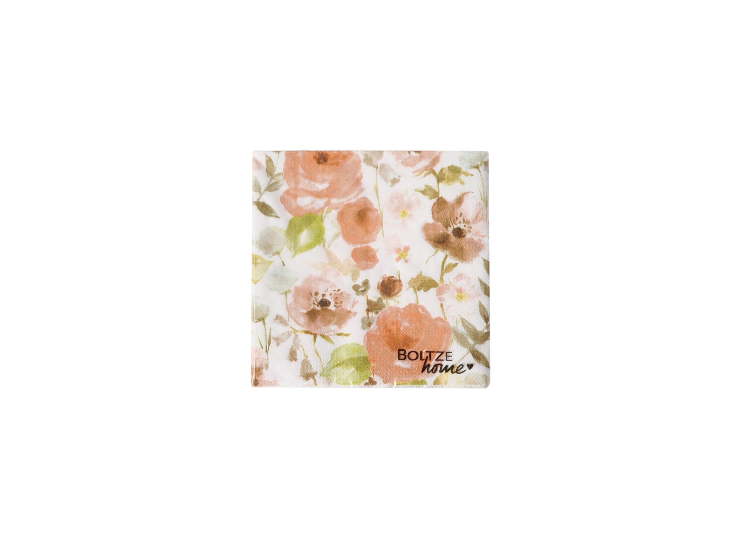 Aperçu - Serviette Nerine 16,5x16,5cm - papier - orange/blanc 20 pièces