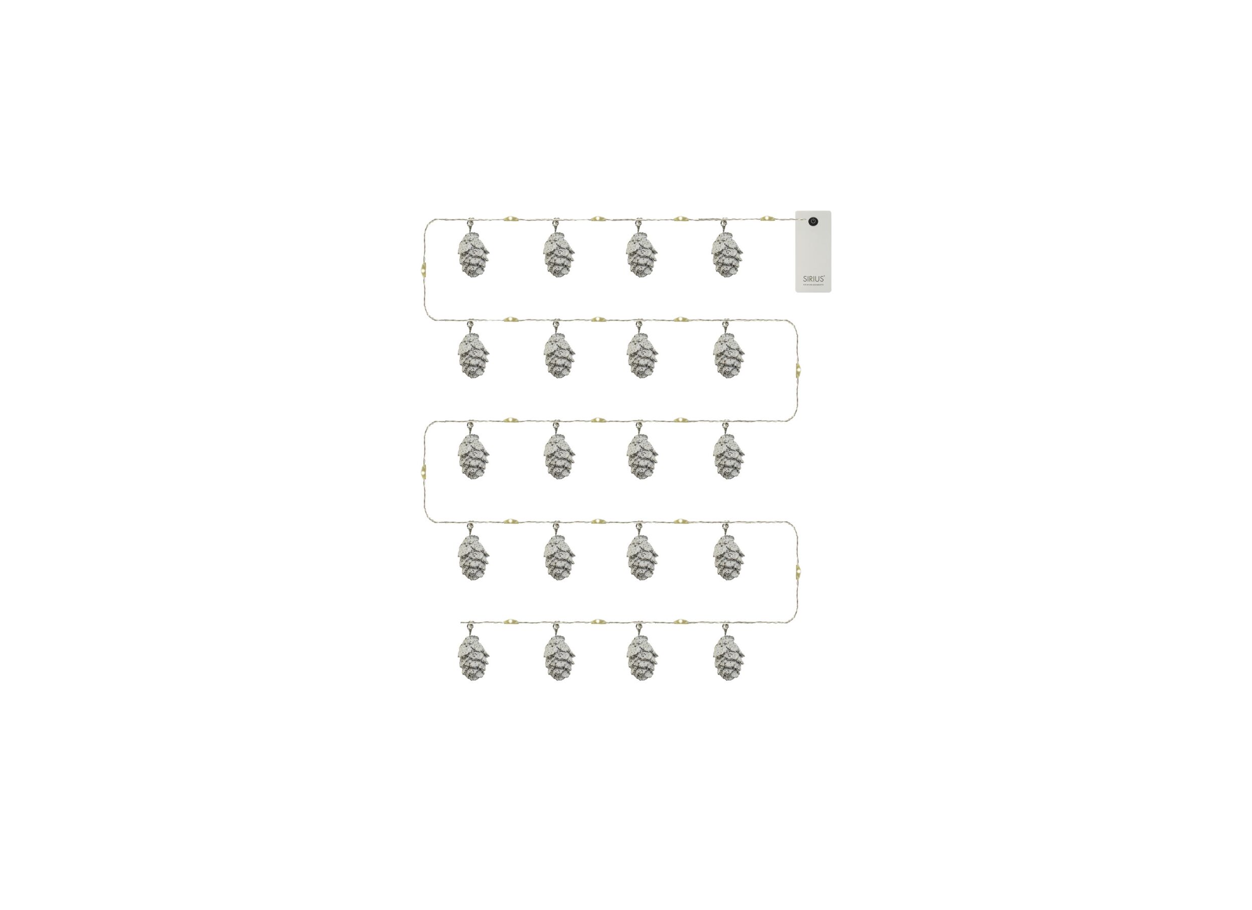 Lichtslinger Dennenappel 200cm 20LED - metaal - wit - Guirlande luminaire Pomme de pin 200cm 20LED - métal - blanc
