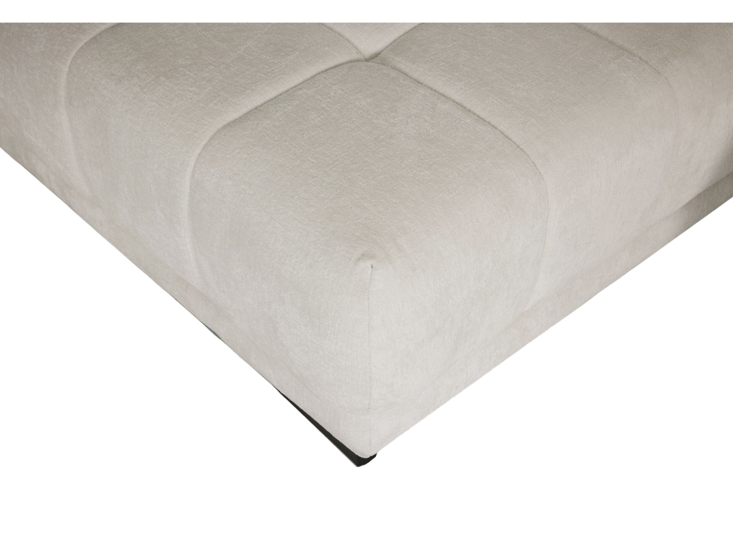 Detail - Canapé d'angle Satellite-S 323x222 cm - tissu - naturel avec pouf et réglage de la profondeur du siège