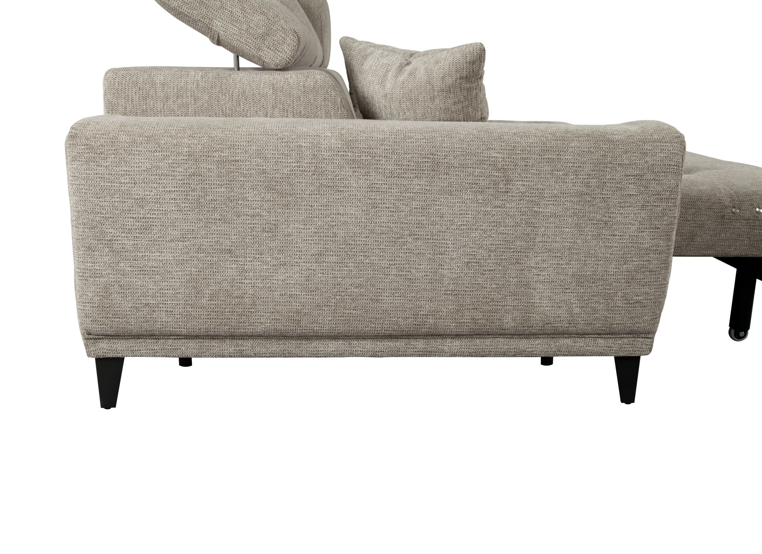 Detailfoto - Hoeksalon Dragor 296x179cm - stof - grijs met bedfunctie