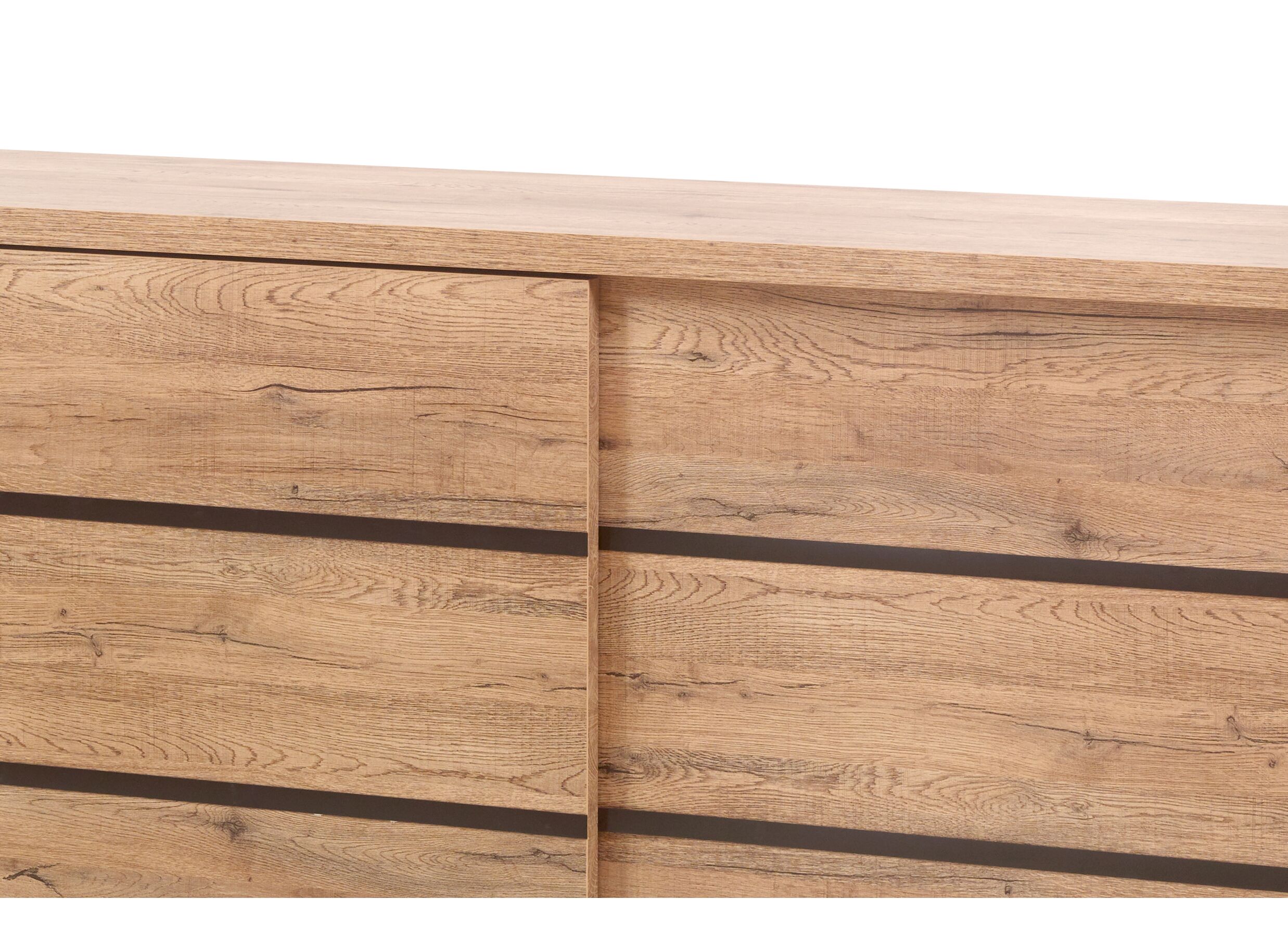 Buffet Otto 230cm - panneau décor - chêne scarlet