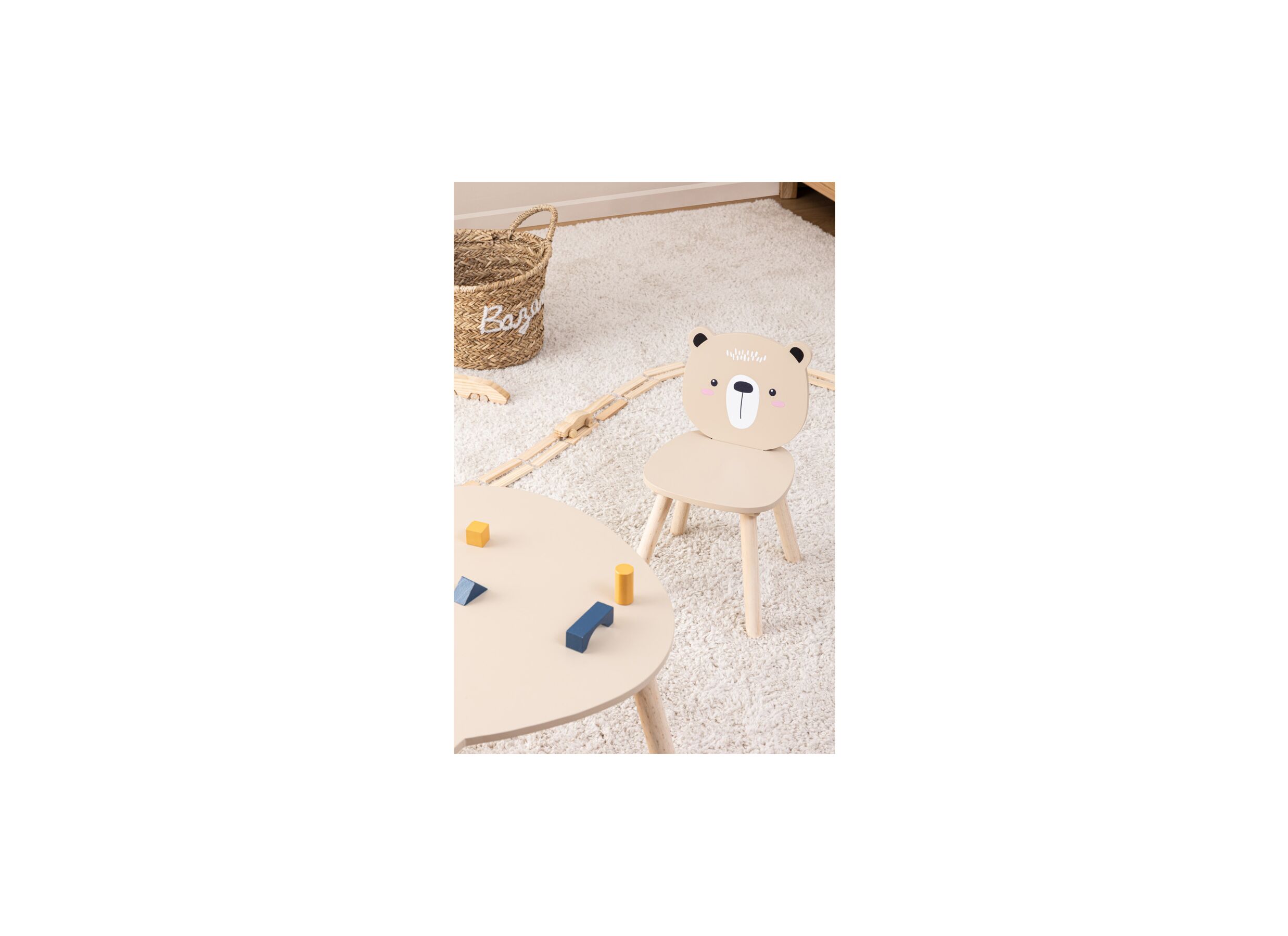 Foto ambiance - Chaise enfant Ours 27x27x46cm - MDF & sapin massif - beige