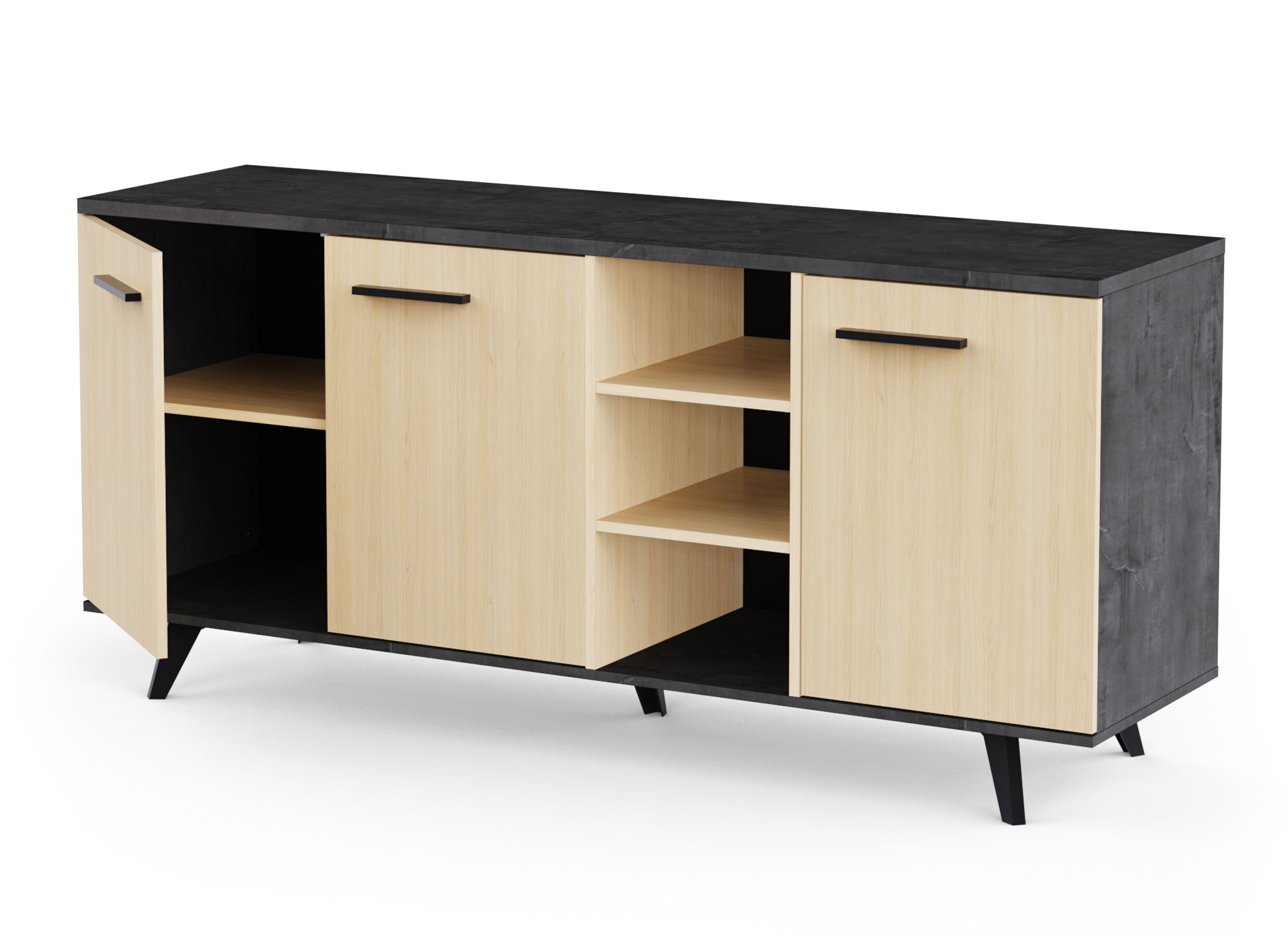 Disposition - Buffet Kent 161cm - décor - chêne de fil & sidewalk