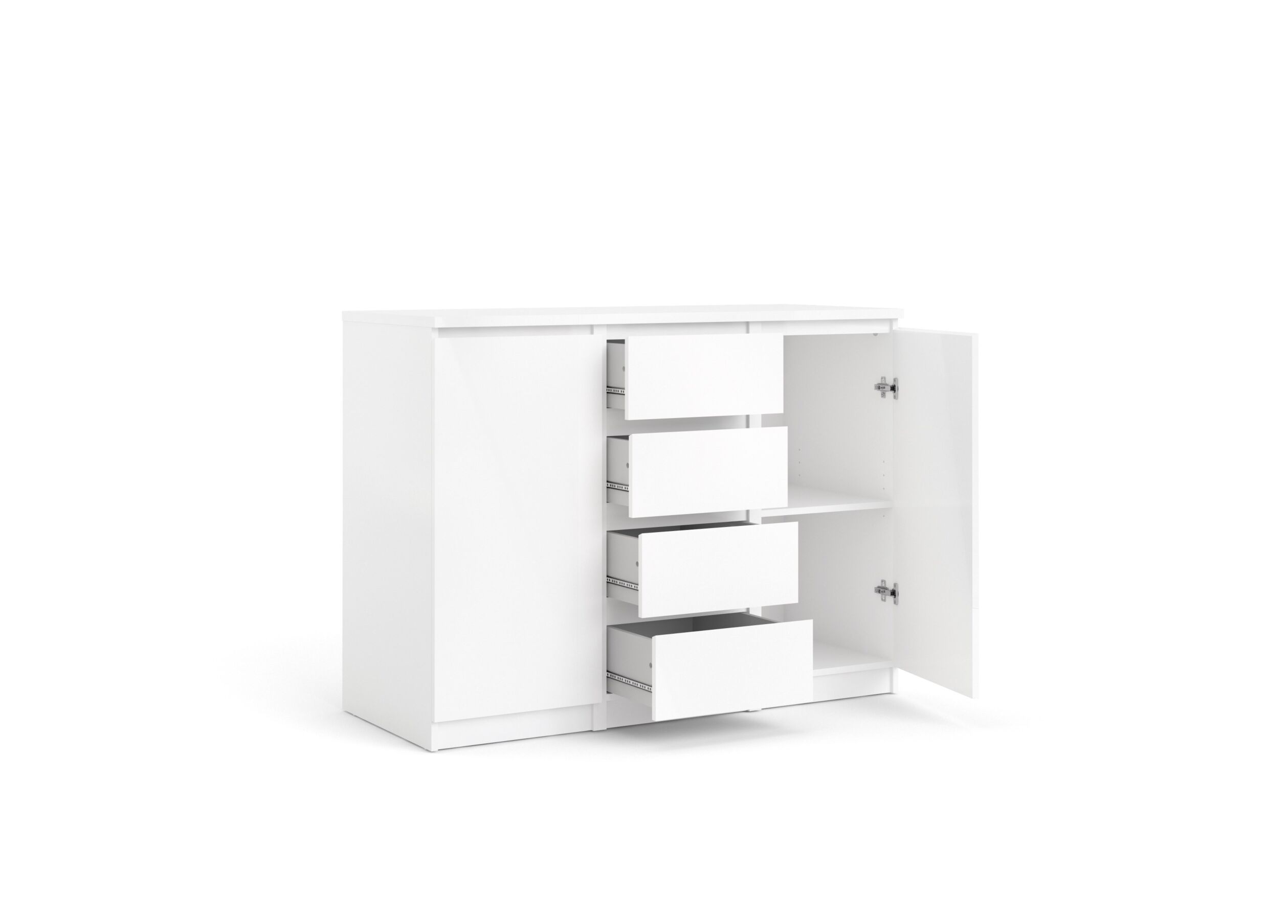 Commode Naia 121x50x91cm - décor - blanc laqué