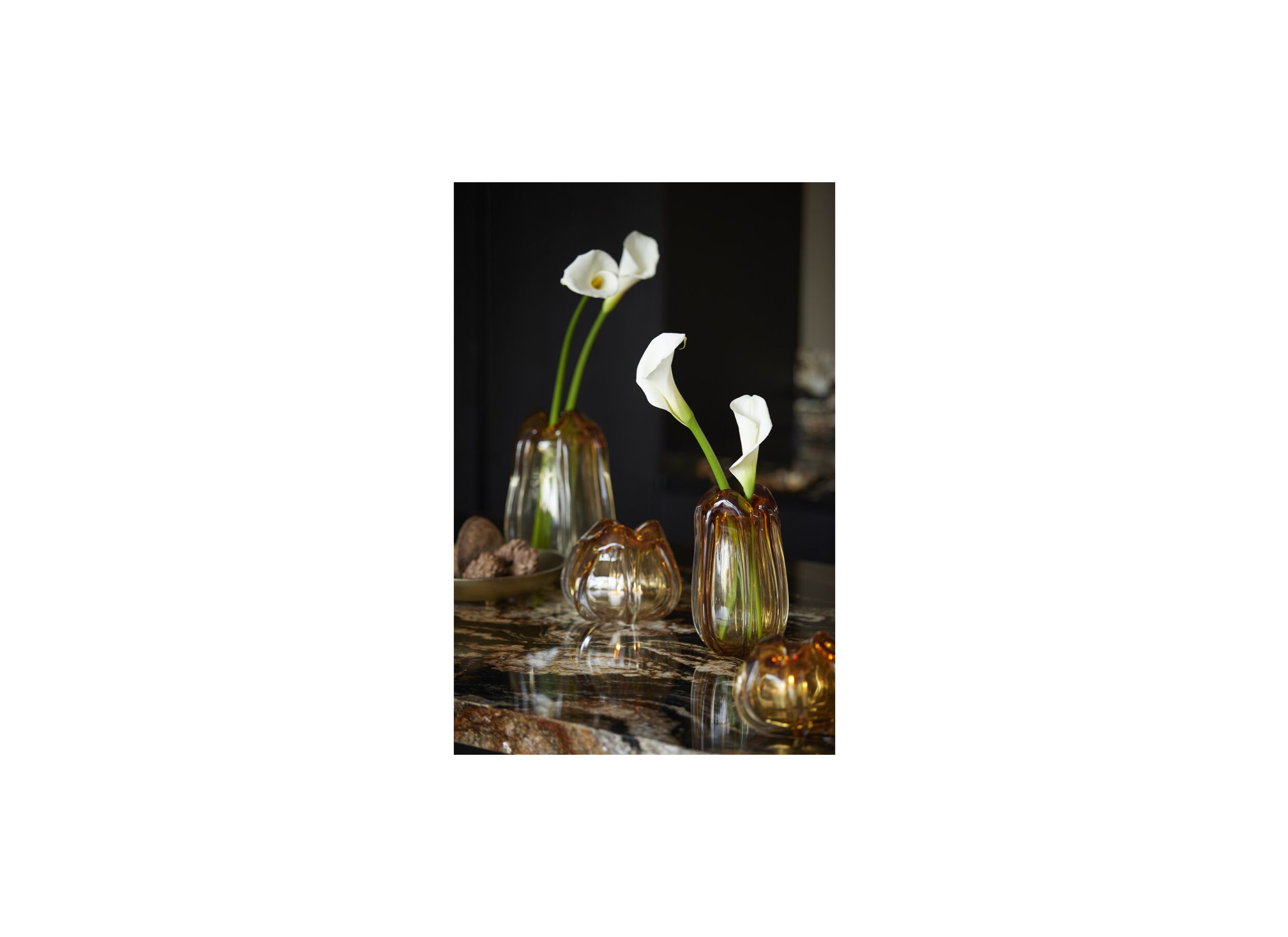 Foto ambiance - Vase Murela H30cm - verre - ambre