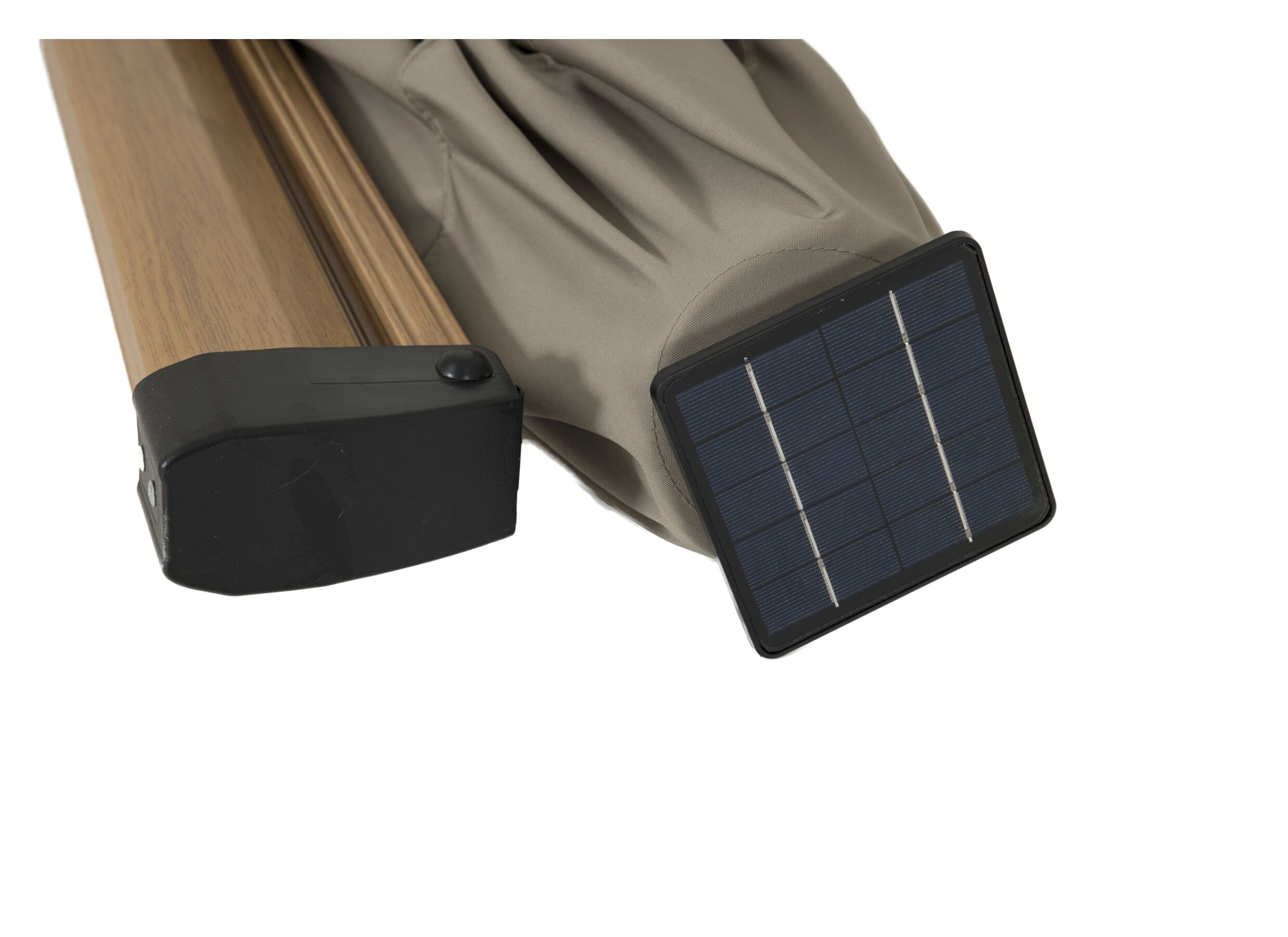 Parasol déporté Aura 250x250xm taupe avec couverture
