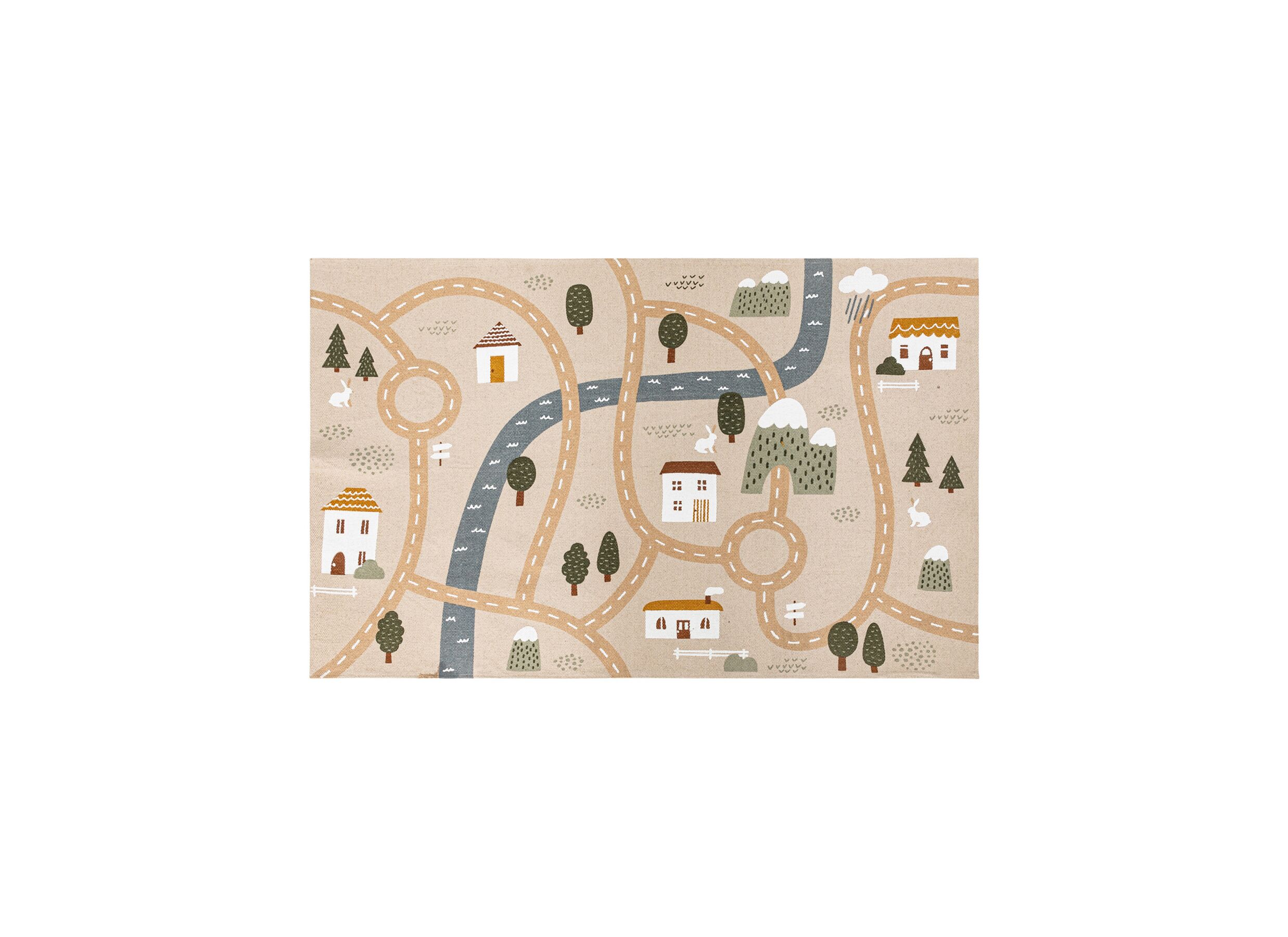 Hoofdfoto - Kindertapijt Route 150x100cm - katoen - multicolor