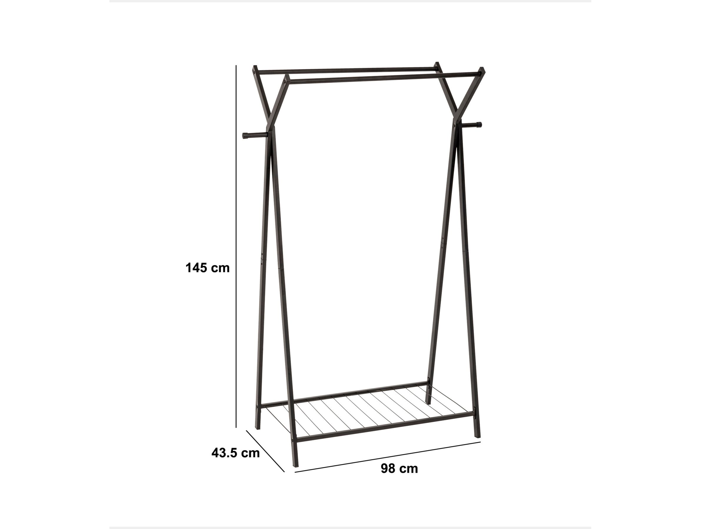 Detail - Portant Metty 98x43,5x145cm - acier - noir