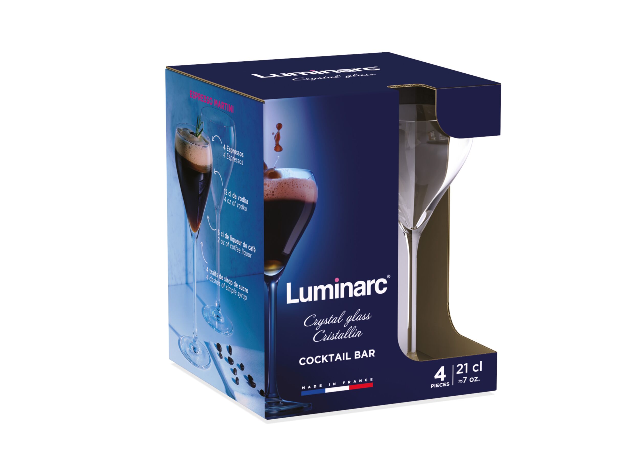 Disposition - Verre cocktail Cocktailbar 21cl - verre - transparent lot de 4